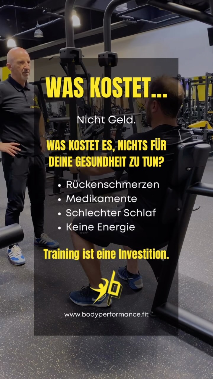 „Was kostet die Mitgliedschaft?“ – Diese Frage hören wir fast täglich.💭
Aber die wichtigere Frage ist: Was kostet es, nichts für deine Gesundheit zu tun?
Rückenschmerzen, weniger Energie, schlechter Schlaf oder langfristig höhere Gesundheitskosten – auch das hat seinen Preis.
Training ist keine Ausgabe. Es ist eine Investition in deine Zukunft.💛
Worauf wartest du?💪
#bodyperformance #bodyperformancestudio #bodyperformanceleibnitz #xundmacher #diexundmacher