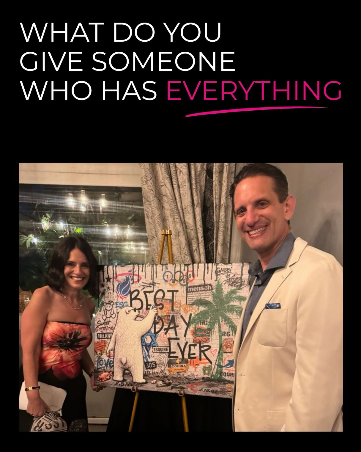 Some gifts are impossible to find because they don’t exist yet.
I was given all the pieces: favorite places, people, colors, music, memories, inside jokes & personality.
I took those details & layered them into one piece of art, with some references that are easy to spot & others that might only mean something to him.
That’s what makes these commissions so much fun. You can look at the painting as a whole, then keep finding little pieces of someone’s life tucked inside.
And getting to see the smiles on the people it was created for makes it even better.
Have a milestone coming up? I’d love to hear who you’re celebrating & the story you’d want the art to tell.
#suzokiart #customart #50thbirthday