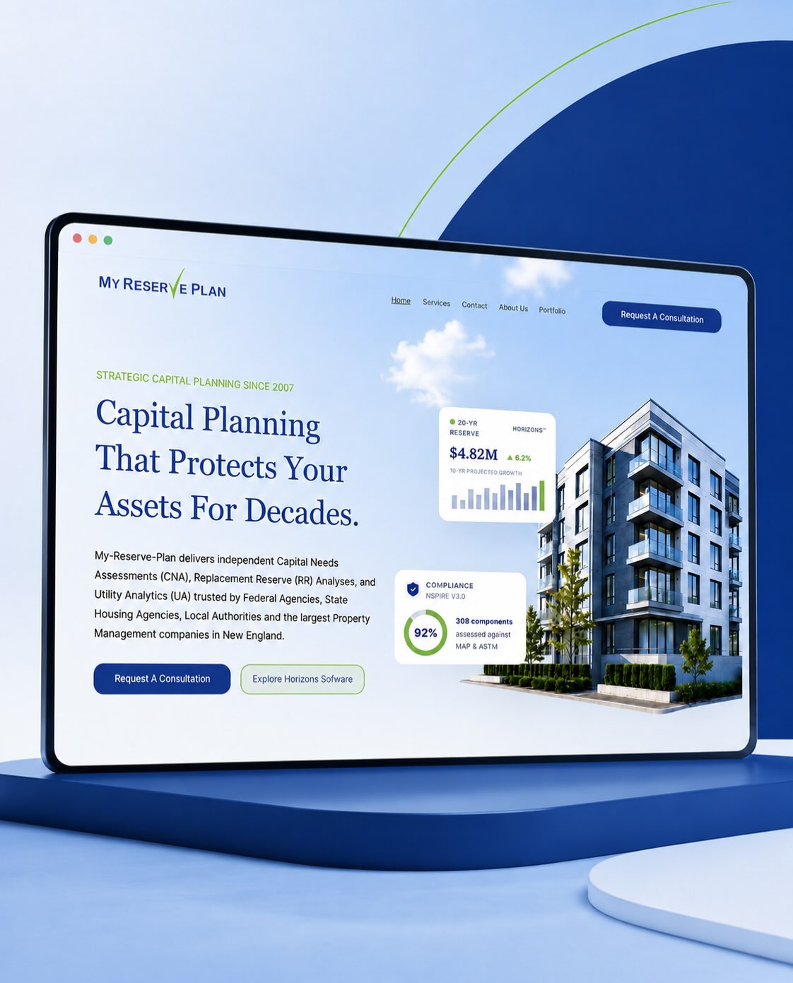 A digital presence built to reflect experience, precision, and trust. 💻✨
For **My Reserve Plan**, we designed a modern, professional website that transforms complex capital planning services into a clear and engaging digital experience.
From desktop to mobile, every detail was crafted to feel clean, credible, and easy to navigate — while keeping the brand’s identity at the center of the experience.
**Website Design & Development by Edilab Studio.**
Ready to elevate your brand online? Let’s build something that stands out.
#EdilabStudio #WebDesign #WebsiteDevelopment #DigitalDesign #BrandExperience