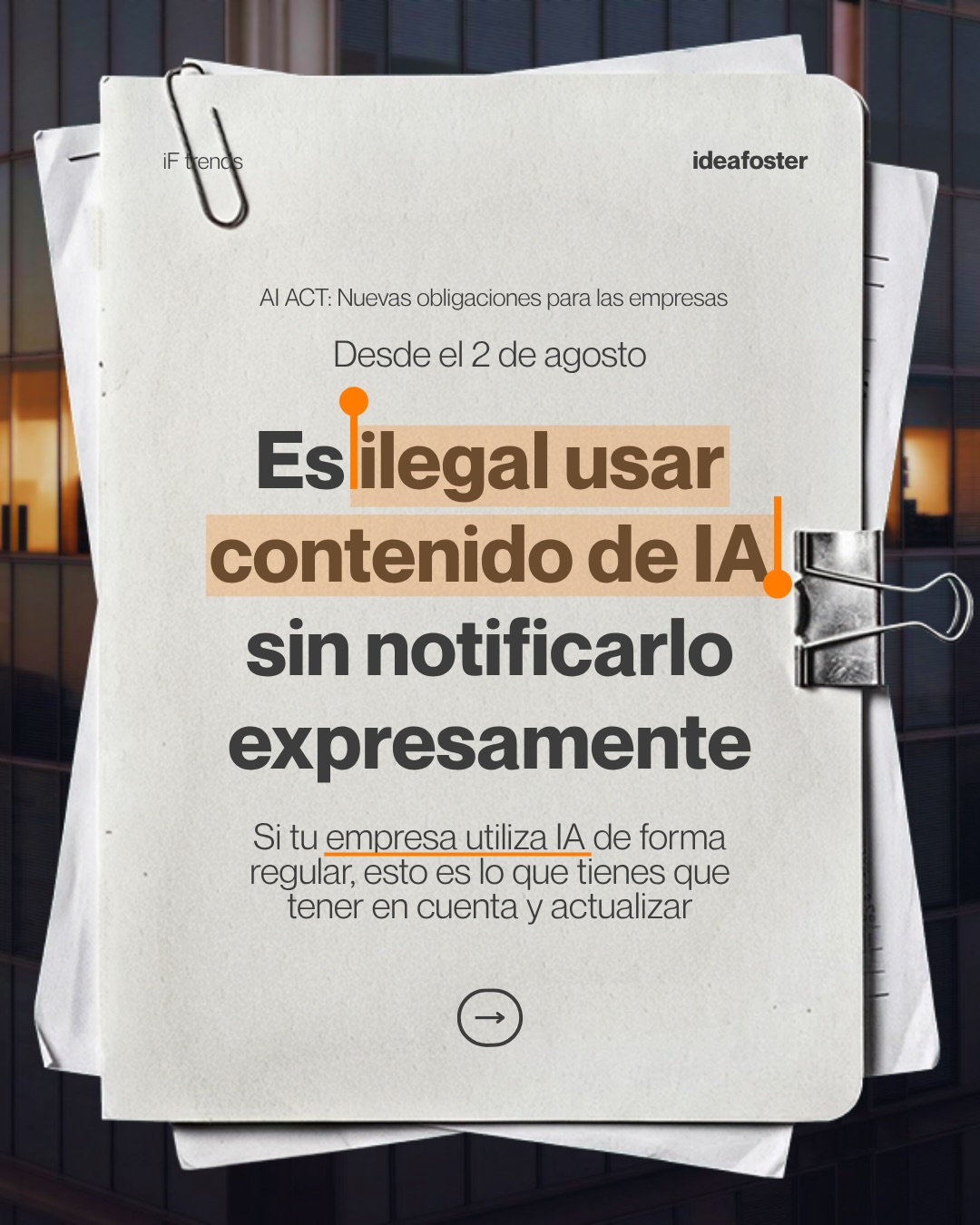 El AI Act entró en vigor el 2 de agosto y afecta a cualquier empresa que use IA para generar contenido, atender clientes o tomar decisiones automatizadas.
Si tu empresa está en ese grupo, lo que cambia lo tienes en este carrusel.
¿Dudas sobre cómo aplica a tu empresa? Escríbenos.