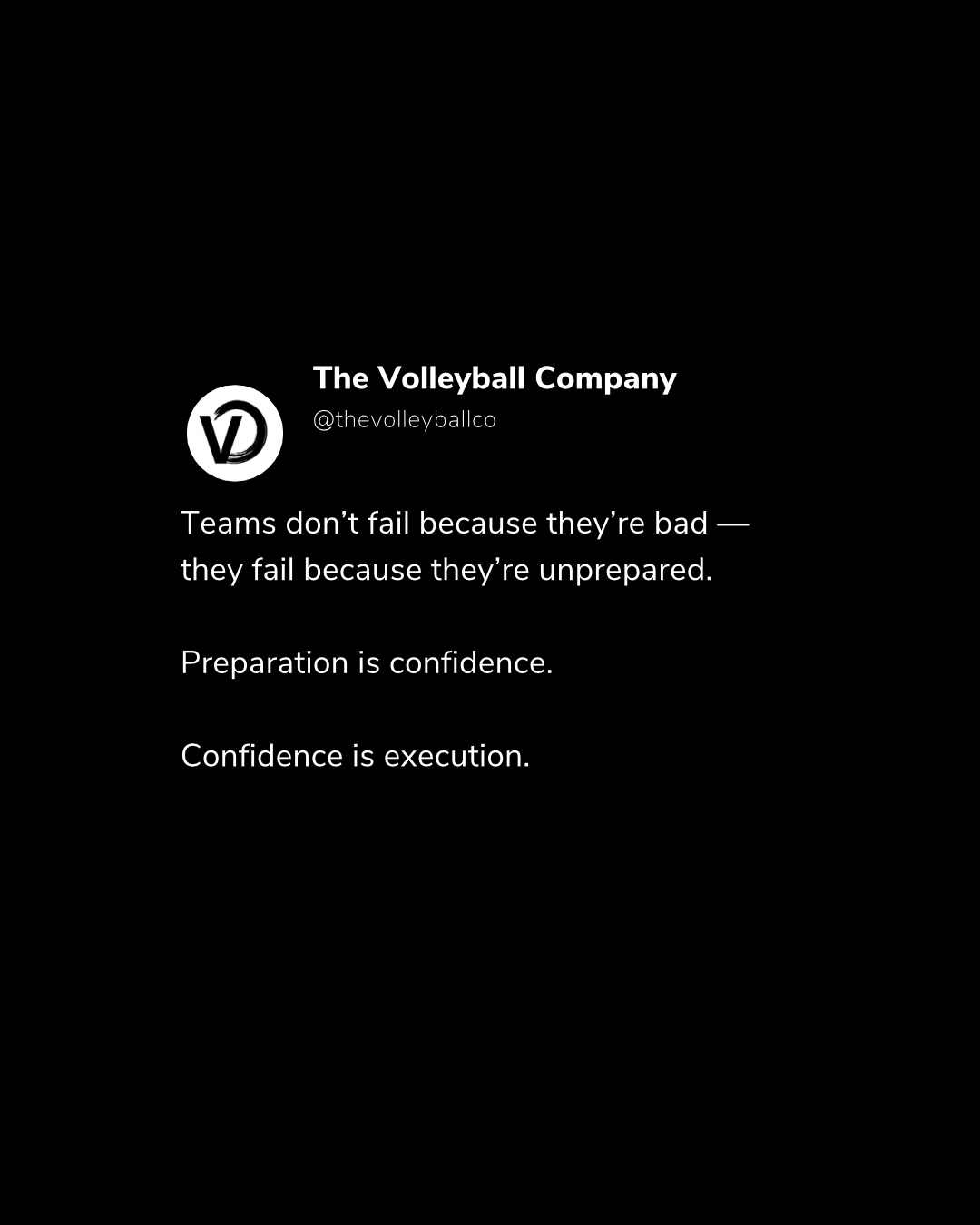 Teams don’t fail because they are bad.. they fail because they’re unprepared.
Comment “yes” if you agree ✨
#Volleyball #AthleteQuotes #VolleyballCoach #CoachQuotes