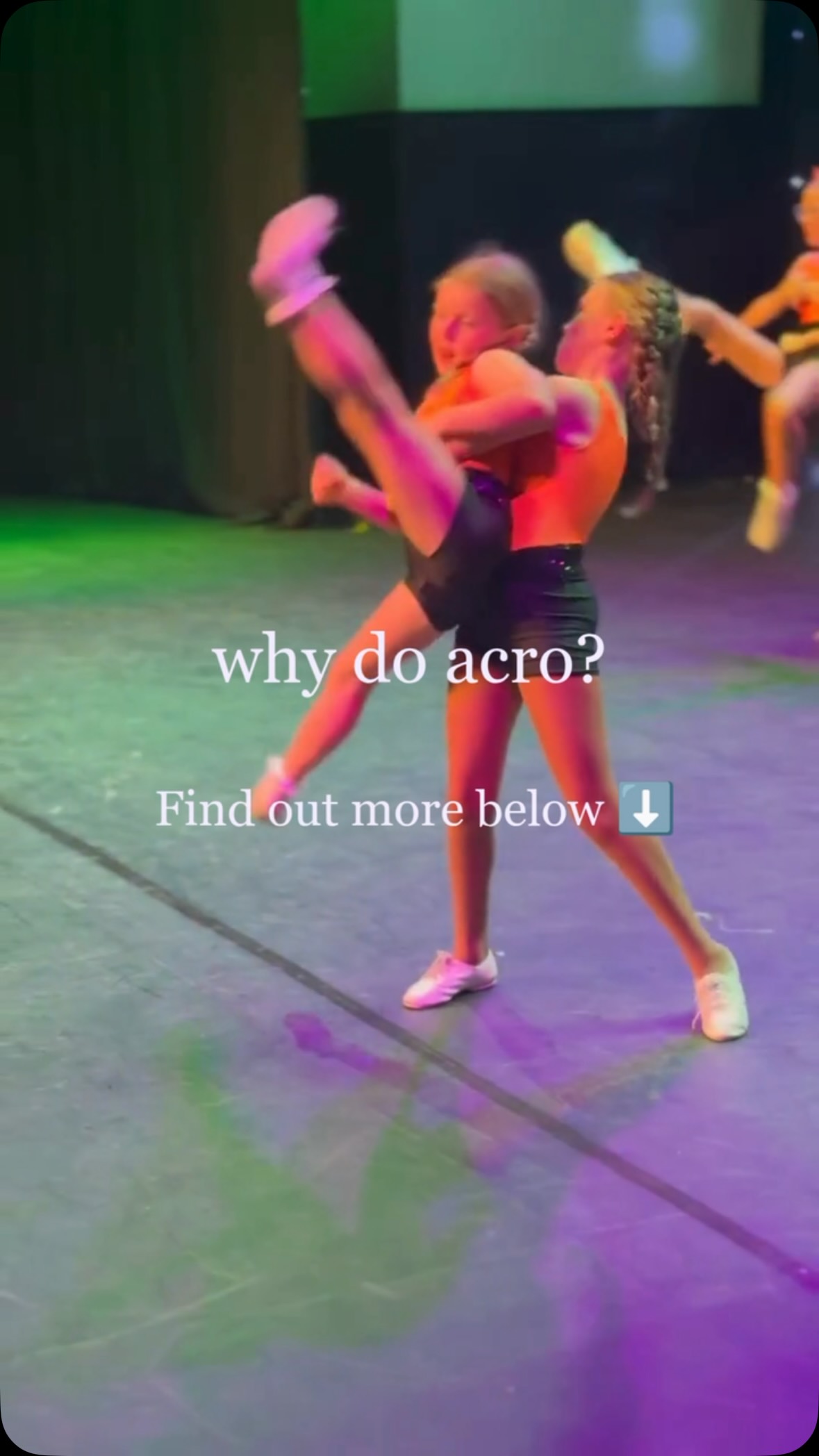 Why do acro?
.
.
.
Often, acro is a forgotten style of dance, but it shouldn’t be!
It allows pupils to focus on
🤸Flexibility
🤸♀️Strength
🤸♂️Technique
These are all fundamental to other styles of dance
We have two acro classes on our timetable, so click the link in our bio to find out more!