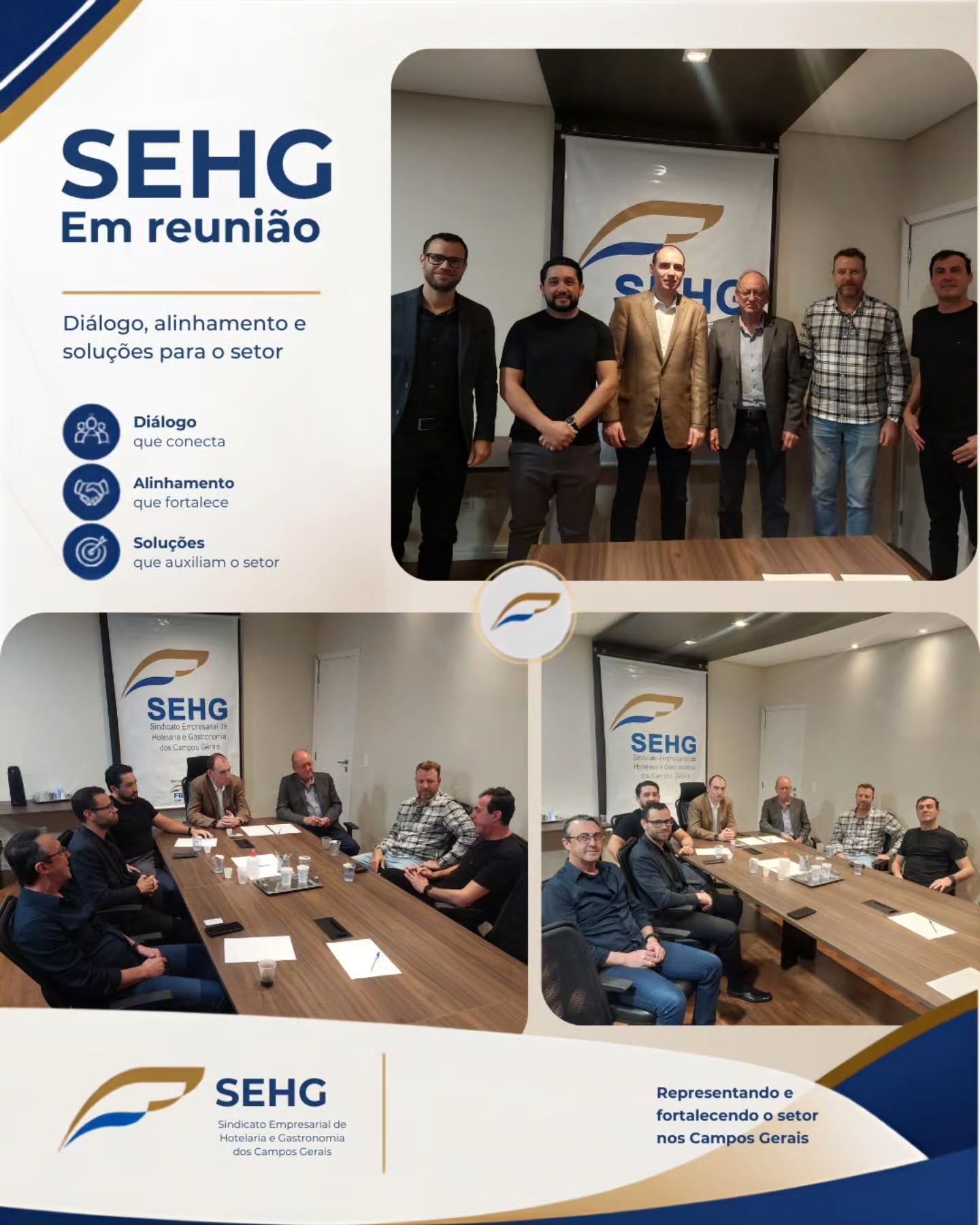 O SEHG segue trabalhando pelo empresário do setor!
Na última quinta-feira (13), a diretoria do SEHG se reuniu para debater temas estratégicos para o fortalecimento da hotelaria e da gastronomia dos Campos Gerais.
Entre os assuntos discutidos, estiveram em pauta soluções e serviços voltados aos associados, sempre pensando em agregar valor a quem faz parte do nosso sindicato. Também foram tratados temas de interesse da cidade nos quais o SEHG atua ativamente, como o traçado do Contorno Norte, projeto que impacta diretamente a mobilidade e o desenvolvimento regional.
Encontros como este reforçam o compromisso do SEHG em representar e defender os interesses do setor, buscando sempre soluções que fortaleçam nossos associados e contribuam para o crescimento da região.
Siga acompanhando nossas redes para mais novidades!