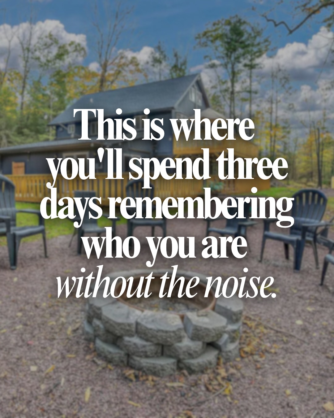 This is where we’ll be.
A private home tucked into the trees of the Pocono Mountains, Pennsylvania. Three days, a small group of women, and a space designed to hold everything the weekend is meant to offer.
A fire pit circle for our first evening together. A cedar sauna and hot tub to support the body in releasing. Long communal tables where nourishing meals become their own form of connection. Rooms that feel restful and intentional. And trees in every direction, reminding you that slowing down is not only allowed here. It’s the entire point.
This is not a hotel ballroom or a conference center. It’s a home. And for three days it will be ours.
Connecting with Your Inner Wisdom
September 25–27, 2026
Pocono Mountains, PA
Rooms are limited and reserved on a first-come basis. If this is calling you, now is the time. Click the link in bio to reserve yours!