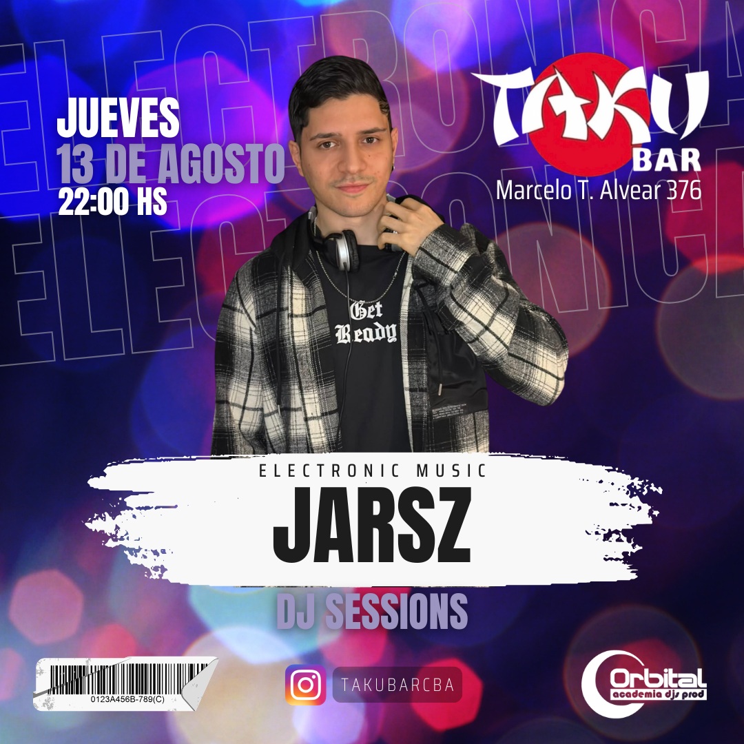 🔥 ¡SEGUIMOS CON EL CICLO EN TAKU BAR! 🎧
Este jueves 13 de agosto continua nuestro ciclo de DJ Sessions junto a los talentos de Orbital Academia. En esta oportunidad se presenta en la cabina "Jarsz", listo para llevarse la noche con el mejor set de música electrónica. 🎶💥
📍 ¿Dónde? Marcelo T. de Alvear 376 (Nueva Córdoba / La Cañada)
⏰ ¿A qué hora? Desde las 22:00 hs
🎟️ ENTRADA LIBRE
Sumate a acompañarnos, hacerle el aguante a nuestros egresados y disfrutar una gran noche con buena música y tragos. ¡Los esperamos a todos! 🍹🎉
#TakuBar #DJSet #OrbitalAcademia #NuevaCordoba #LaCañada