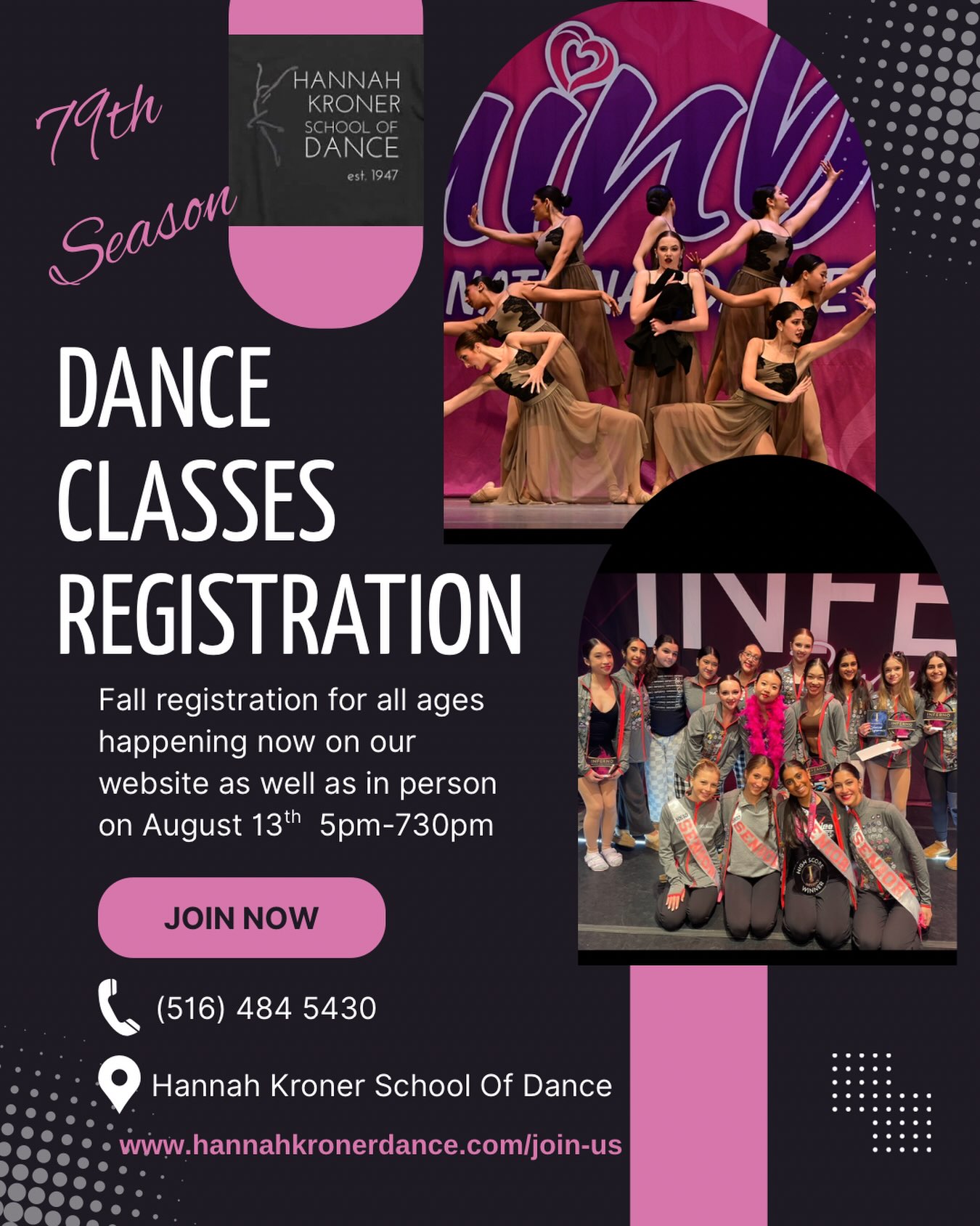 Join us for our 79th season! Registration is now open on our website but we will have an in person registration day this Thursday Aug 13th!