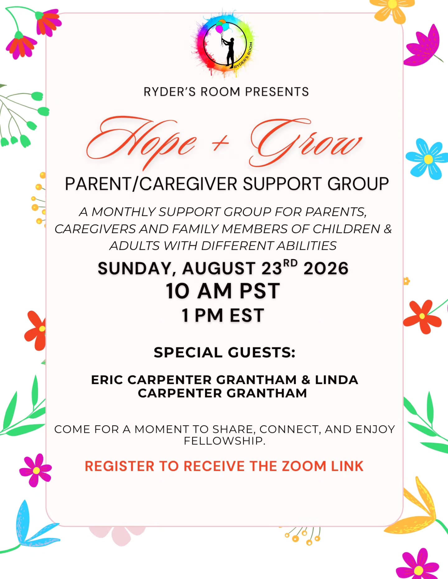 For our next Virtual Caregiver Support Group, we are honored to welcome Eric Carpenter-Grantham and his mother, Linda Carpenter-Grantham.
Inspired by Eric’s experiences, Eric’s ID Law was created to improve interactions between law enforcement, first responders, and individuals with autism and other hidden disabilities.
What Eric and Linda have accomplished in Maryland deserves to be celebrated! Please join us as they share their powerful journey of acceptance, advocacy, and creating meaningful change through legislation.
Follow them on Instagram: @eric_grantham x @thebluerunwayforautism
📅 Sunday, August 23, 2026
🕙 10:00 AM PST | 1:00 PM EST
💻 Zoom - https://us06web.zoom.us/meeting/register/HmQdOkl6QqqR95bSYOcEqQ AND in bio!
You don’t want to miss this inspiring conversation! Register in our bio!