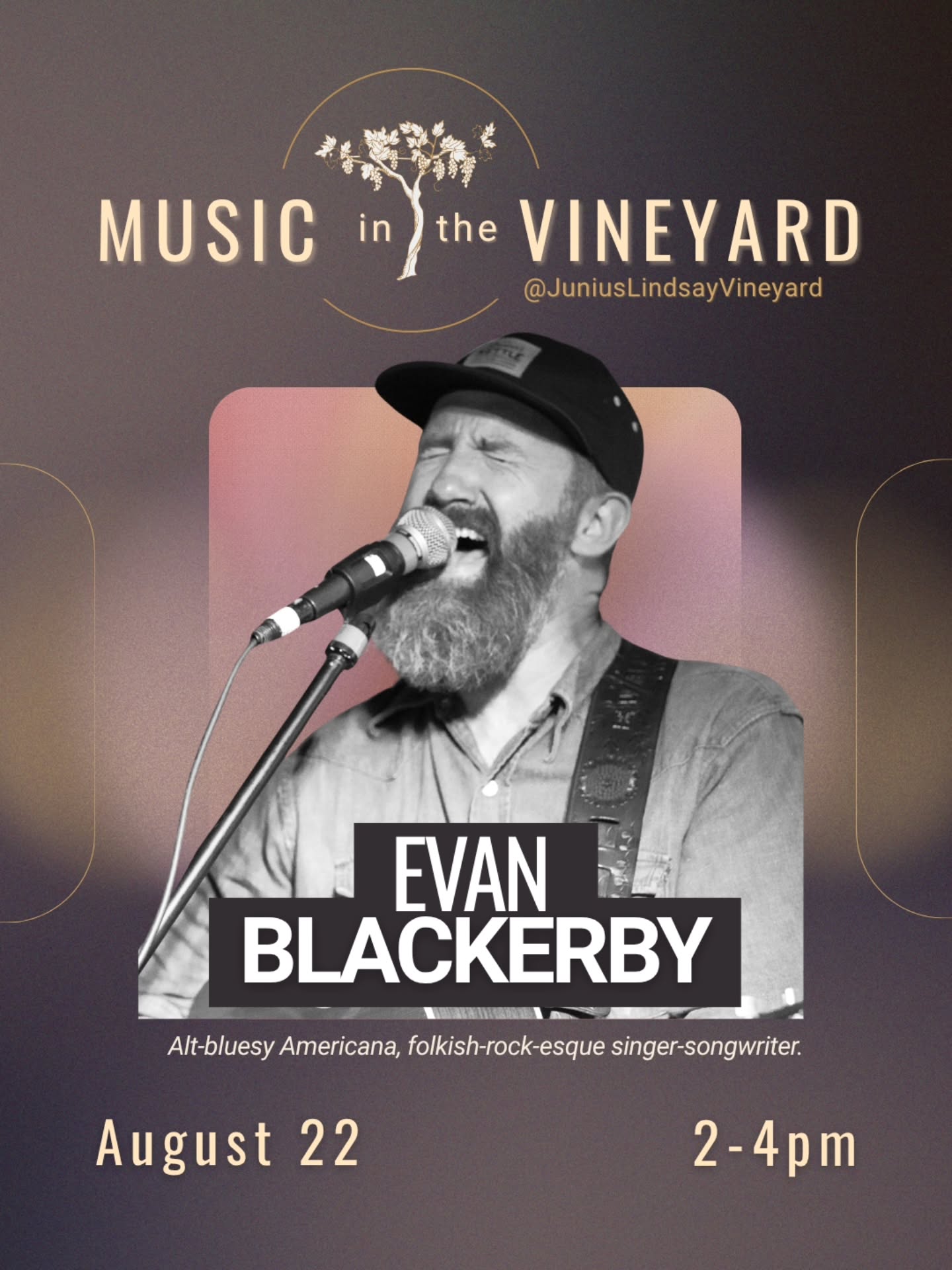 The amazing Evan Blackerby will be here this Saturday for Music in the Vineyard from 2-4pm. Grab your friends and your picnic snacks and settle in for a relaxing weekend!🍷☀️
@evanblackerby