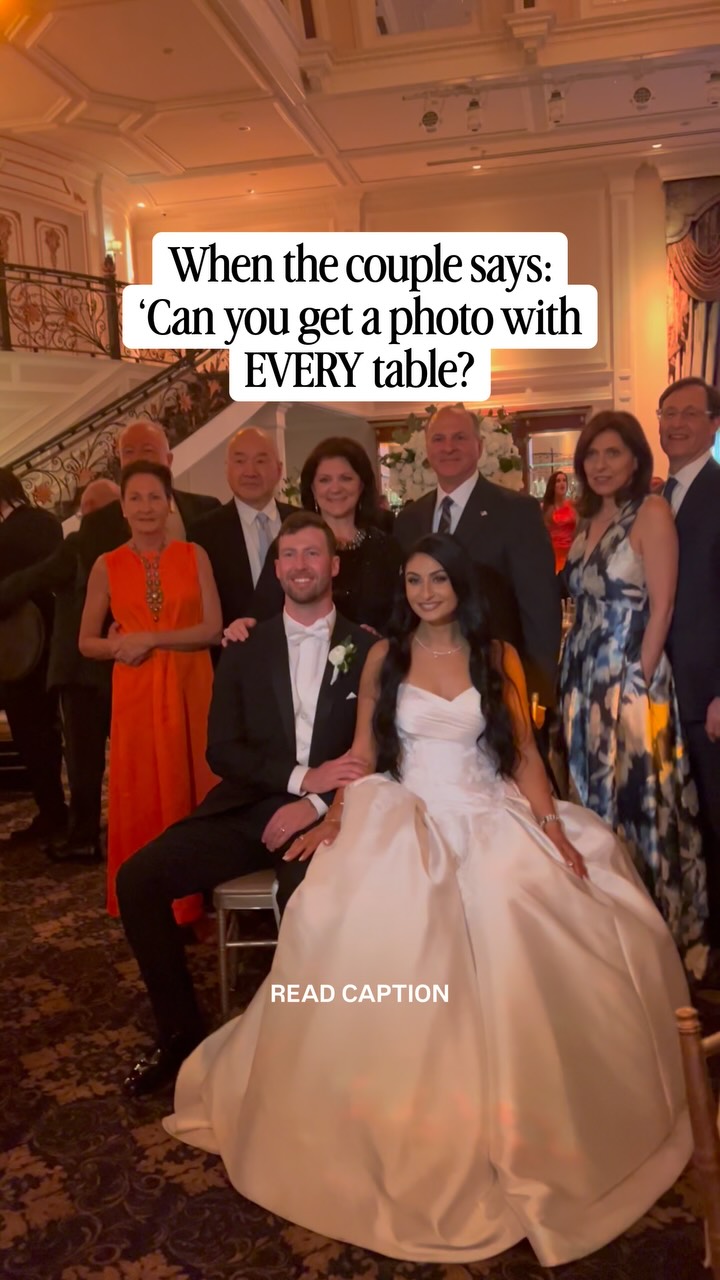 The easiest way to do a wedding photo dash WITHOUT creating chaos 📸⚡️
If you want a photo with every table, the biggest mistake is trying to organize each table one by one while everyone is still sitting down.
Here’s the system I recommend:
1️⃣ Have the planner/coordinator prepare the tables in advance.
Ask them to have 2 chairs placed in front of each table so the couple can quickly step in, while the guests stand around them.
2️⃣ Keep the next table ready.
As soon as you finish one table, the next group should already be standing and ready for the couple. This creates a smooth flow instead of stopping and starting at every table.
3️⃣ Have the DJ announce it BEFORE you start. 🎤
Let guests know that the couple will be doing a quick photo dash and ask everyone to stay near their table. This helps avoid missing guests who are at the bar, dancing, or in the bathroom.
4️⃣ Keep it moving!
The goal isn’t to spend 2–3 minutes at every table. Get everyone together, make the photo, and move immediately to the next table.
With a little preparation from the planner + DJ + photographer, you can photograph every table in a fraction of the time while keeping the reception flowing naturally.
Save this for your next wedding, and send it to a wedding planner or photographer who needs to see this! 📸
.
WeddingPhotographer #WeddingTips #WeddingReception #weddingphotographytips #WeddingIdeas
