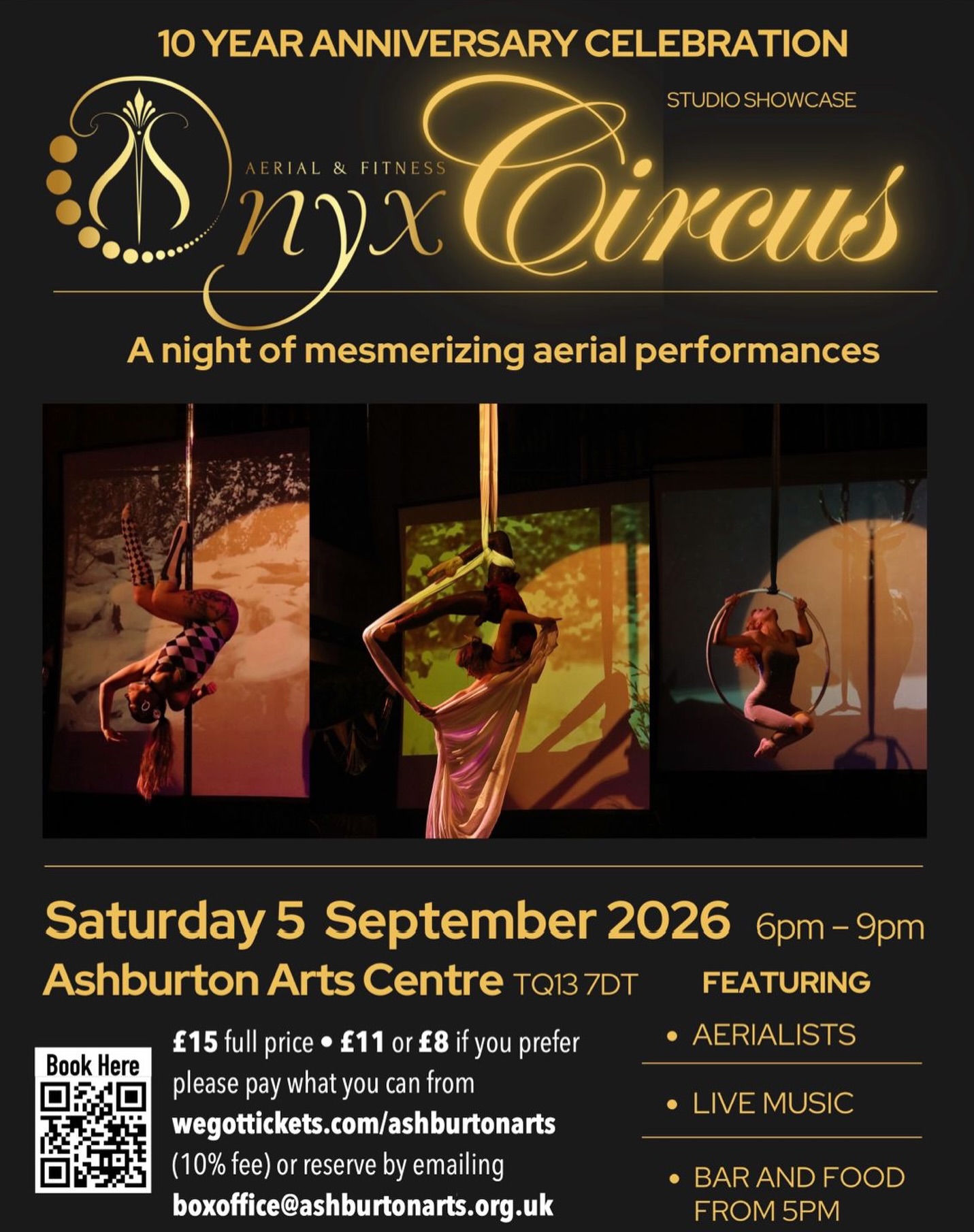 Join us for our 10 year celebration.
Circus variety show with live music.
All created by our amazing @onyxfitnessuk community.
5th September @ashburtonarts 💜
Tickets on sale now.
#circus #dance #aerial #pole #circusshow