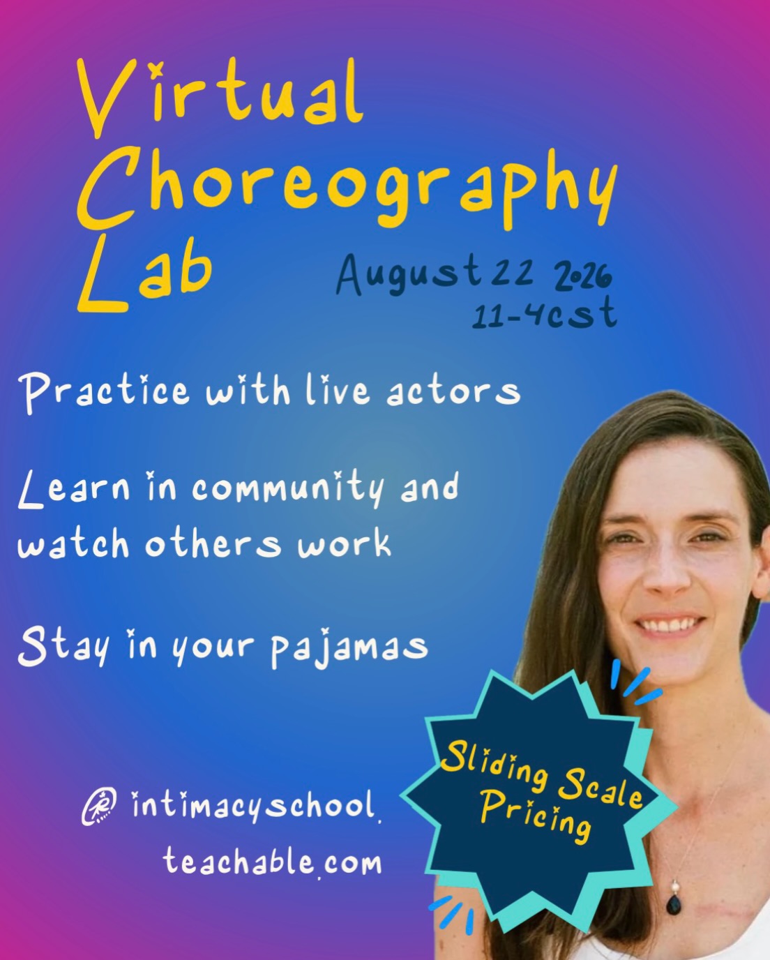 August 22. 11-4cst. Sign up in bio. Nicole Perry will guide participants through choreographing and practicing simulated s3x shapes with actors! The actors are together in a room, you get to stay comfy in your pajamas. #intimacycoordinator #intimacydirector #intimacyprofessionals #ipecintimacy #ipec choreography