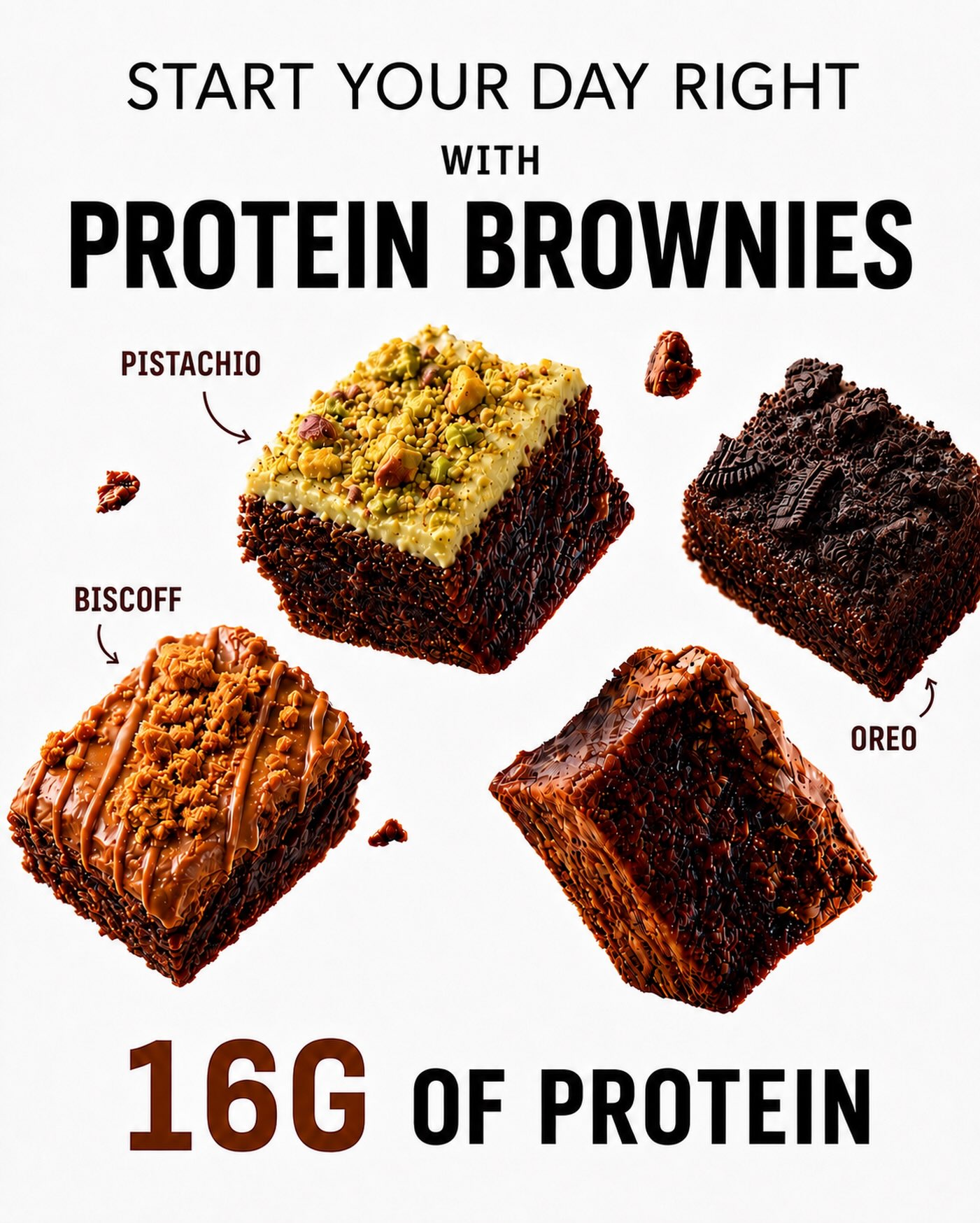 ✨ AVAILABLE NOW AT ICONIK KOFFEE ✨
Brownies that taste like a treat and bring the protein 💪🍫 Choose from Pistachio, Biscoff, Oreo, and more—each packed with 16g of protein.
Which flavor are you trying first? 👀
#explore #brownie #protein #explorepages #chocolate