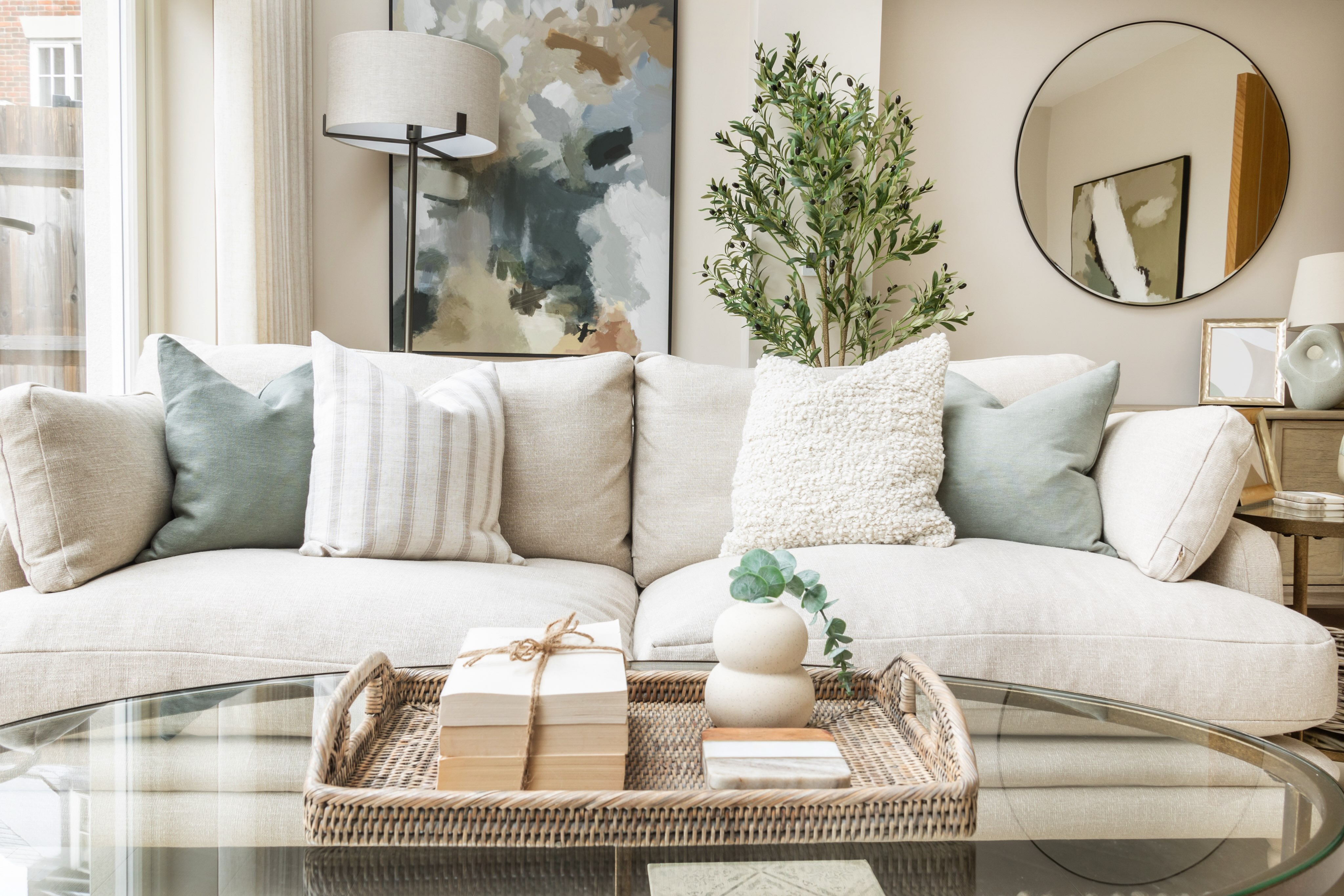 A little moment of calm 🤍
Soft greens, warm neutrals and plenty of natural texture came together beautifully in this living space. I love how the oversized artwork adds just enough contrast, while the mix of cushions, greenery and woven details keeps everything feeling relaxed and inviting.
The finishing touches are always my favourite part of a room — those final layers are what make a space feel considered, lived-in and complete.
Neutral living room | Neutral living room ideas | Warm neutral interiors | Timeless interior design | Calm interiors | Cosy living room | Living room inspiration | Living room styling | Interior styling ideas | Neutral home decor | Layered interiors | Natural textures | Soft green interiors | Sage green decor | Green and neutral interiors | Contemporary country interiors | Modern country interiors | English interiors | Timeless home decor | Cosy interiors | Interior design inspiration | Home styling ideas | Hampshire interiors | Hampshire interior designer | Surrey interior designer | Berkshire interior designer | UK interior designer
#HampshireInteriorDesigner #NeutralInteriors #LivingRoomInspiration #InteriorStyling #timelessinteriors