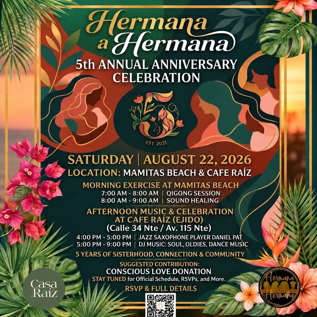 Proud to have Ital Life Wellness sponsoring the 5th Annual Hermana a Hermana Anniversary Celebration. 🌿✨
Five years of sisterhood, connection, community, and women coming together to support one another. We’re honored to be part of the celebration. 🤎
#ItalLifeWellness #HermanaAHermana #PlayaDelCarmen #WomenInCommunity #Sisterhood