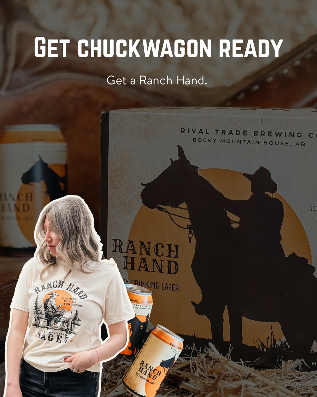 Saddle up for a good time! You can find our beer at the Battle of the Rockies Chuckwagons all weekend long. 🐎
Want your outfit to match your beer this weekend?
Swing by Rival Trade and come grab a Ranch Hand t-shirt. These were popular at rodeo and just got restocked, so get them before they’re gone!