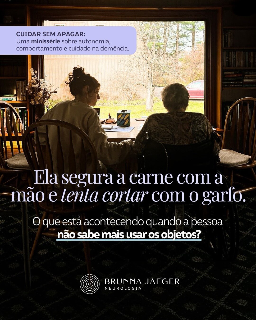 Na demência avançada, a pessoa pode reconhecer um objeto, mas já não conseguir lembrar como utilizá-lo corretamente ou organizar a sequência de movimentos necessária.
Nesses momentos, insistir ou corrigir nem sempre ajuda. Muitas vezes, o melhor caminho é simplificar a tarefa e adaptar o ambiente, preservando a participação que ainda é possível.
O objetivo não é fazer exatamente como antes, mas manter autonomia, segurança e dignidade dentro das possibilidades de cada pessoa.