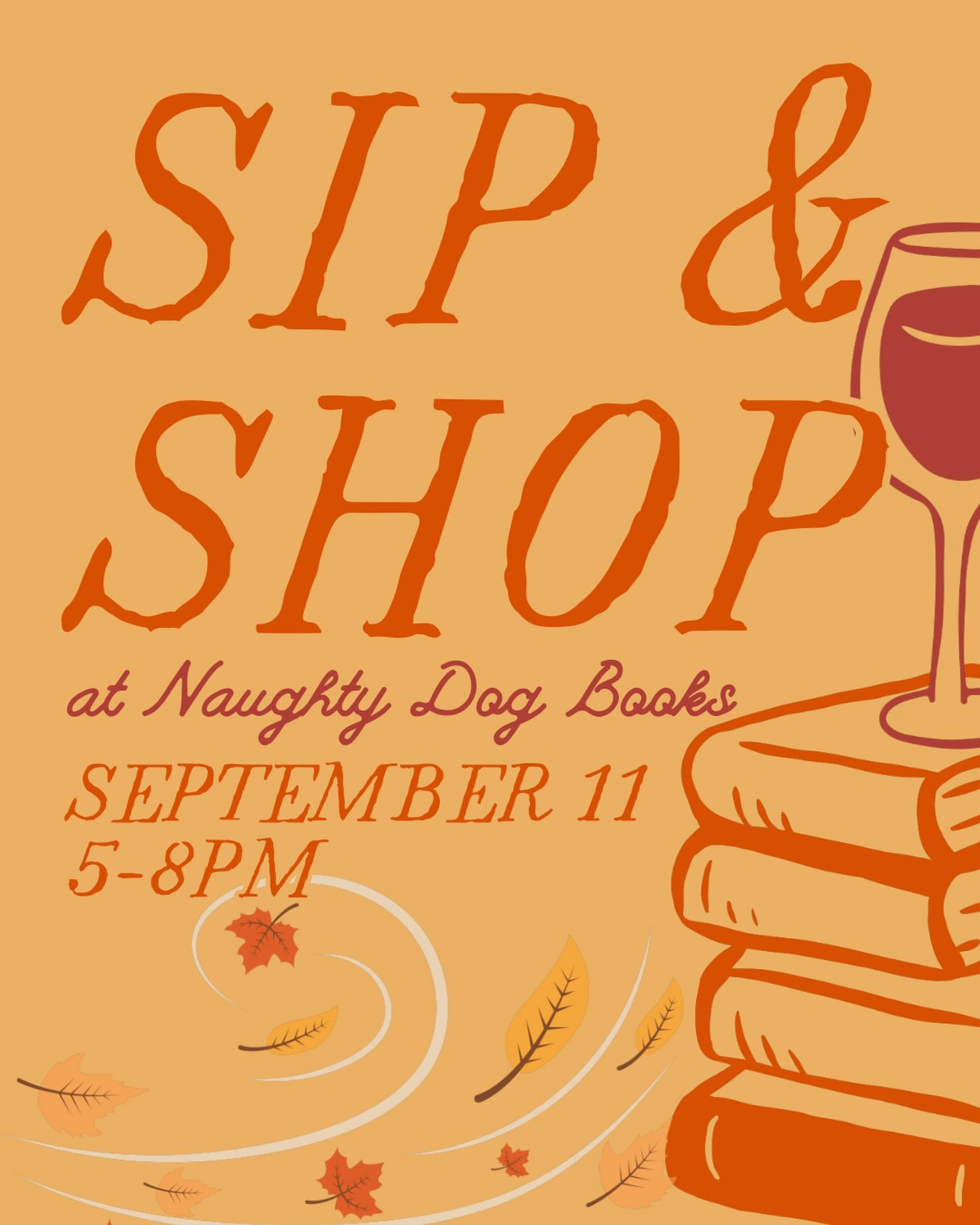 Save the Date! Our 4th annual autumn Sip n’ Shop is just around the corner & you don’t want to miss it.🍷🤎👻🍂📙🍁