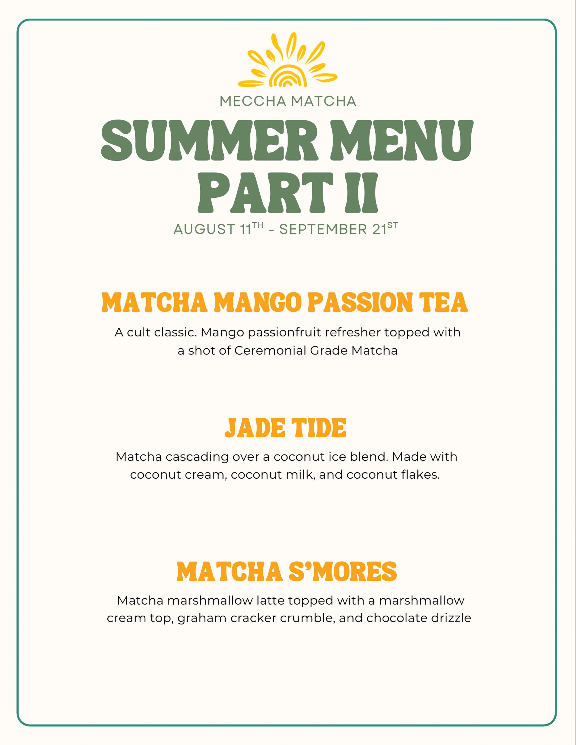 Summer Menu Part 2 is finally here 🤩☀️