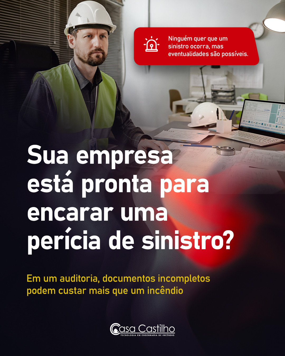 Após um incêndio, a análise não se limita aos danos causados pelo sinistro. Um dos primeiros pontos avaliados em uma perícia é a documentação técnica da operação.
Projetos desatualizados, registros incompletos de manutenção, laudos vencidos, treinamentos sem comprovação e divergências entre o PPCI e a realidade da planta podem comprometer a defesa técnica da empresa e gerar questionamentos por parte de seguradoras.
Mais do que atender uma exigência legal, manter a documentação organizada e compatível com a operação é uma medida de gestão de riscos e proteção patrimonial.
Vale a pena refletir:
✔ O PPCI representa a configuração atual da planta?
✔ As manutenções dos sistemas estão registradas e atualizadas?
✔ Os laudos obrigatórios estão dentro da validade?
✔ Os treinamentos da brigada possuem documentação comprobatória?
Na Casa Castilho, apoiamos nossos clientes desde o desenvolvimento do projeto até a gestão da conformidade.
Fale conosco e conheça nossa engenharia especializada.