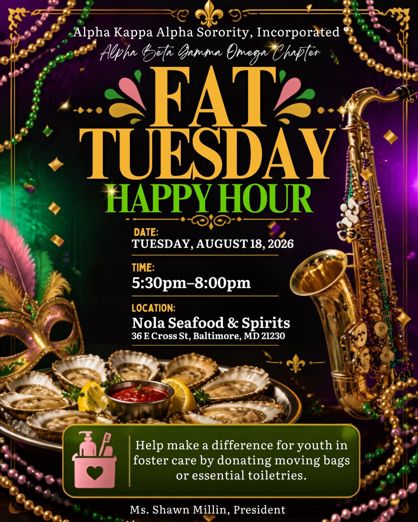 The ladies of ΑΒΓΩ invite you to join us for a night of fun and fellowship for a purpose! See you soon.