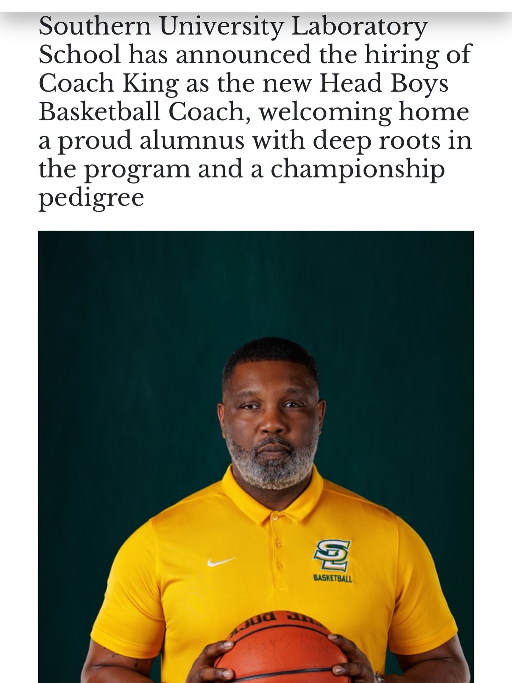 Congrats fellow class of 1993 Kirk King on being named head coach of your Alma mater. A-1 Coach and even better person.