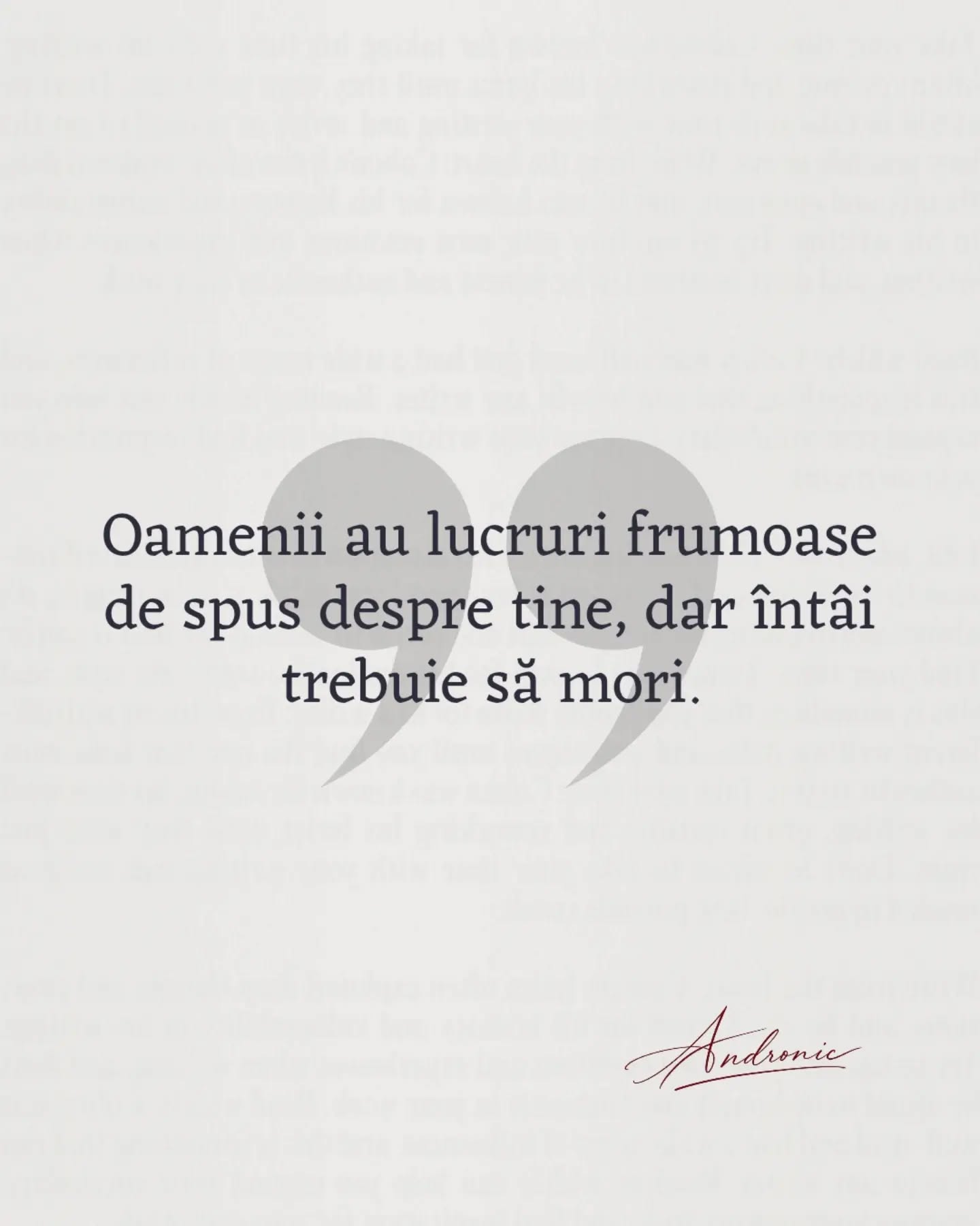 Circulă des citatul ăsta pe internet, atribuit lui Dostoievski, fără vreo legătură concretă cu vreuna dintre operele lui. Da' fie că a zis-o el sau nu, rămâne citatul meu favorit 🖤