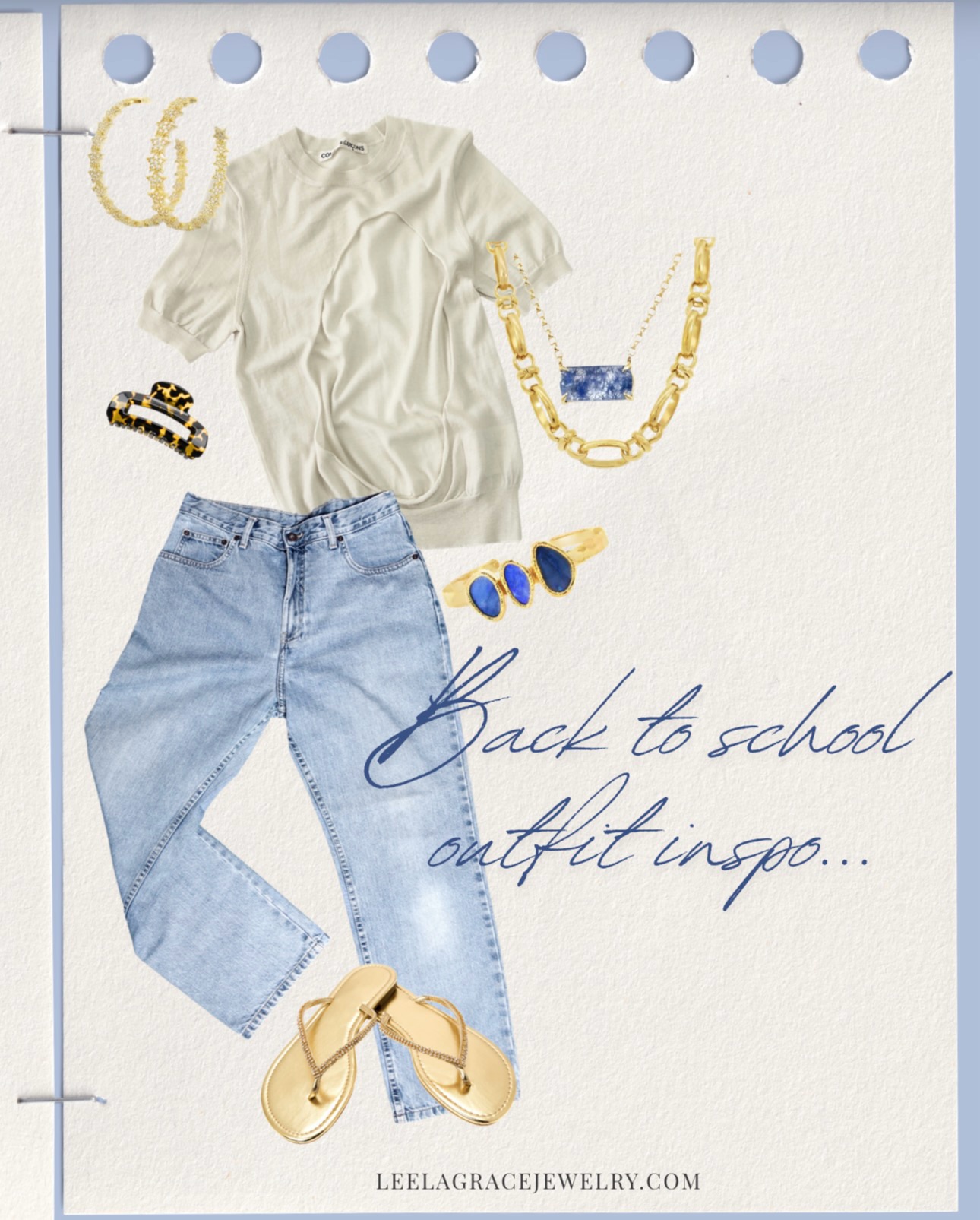 Back to school outfit and accessory inspiration!! #leelagracejewelry #smallbuisness