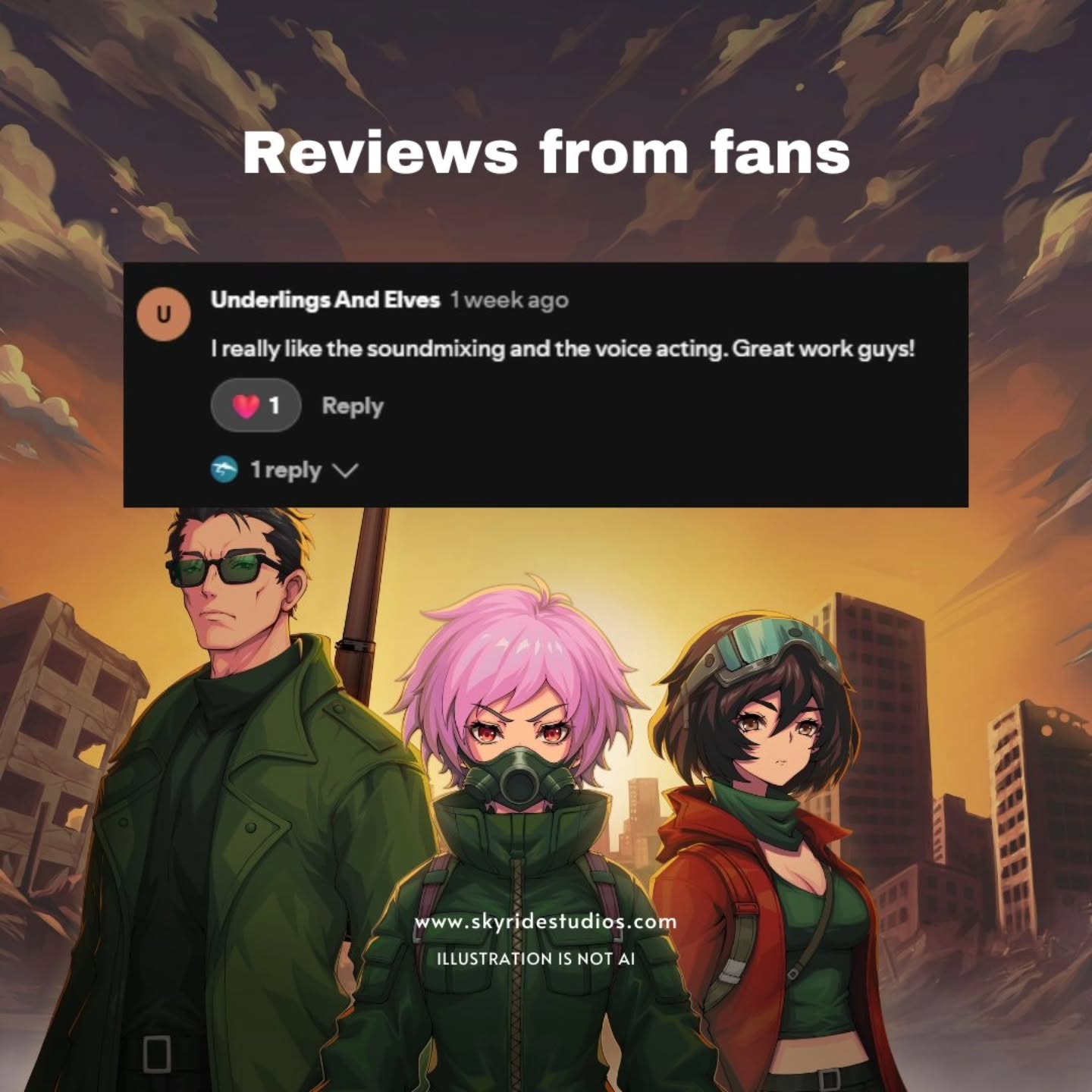Reviews from fans! π All Oblivion Girl episodes are out now. π§ Binge on all of them wherever you get your podcasts or visit www.skyridestudios.com
.
.
#audiofiction #audiodramapodcast #audiodrama #podcast #animefans