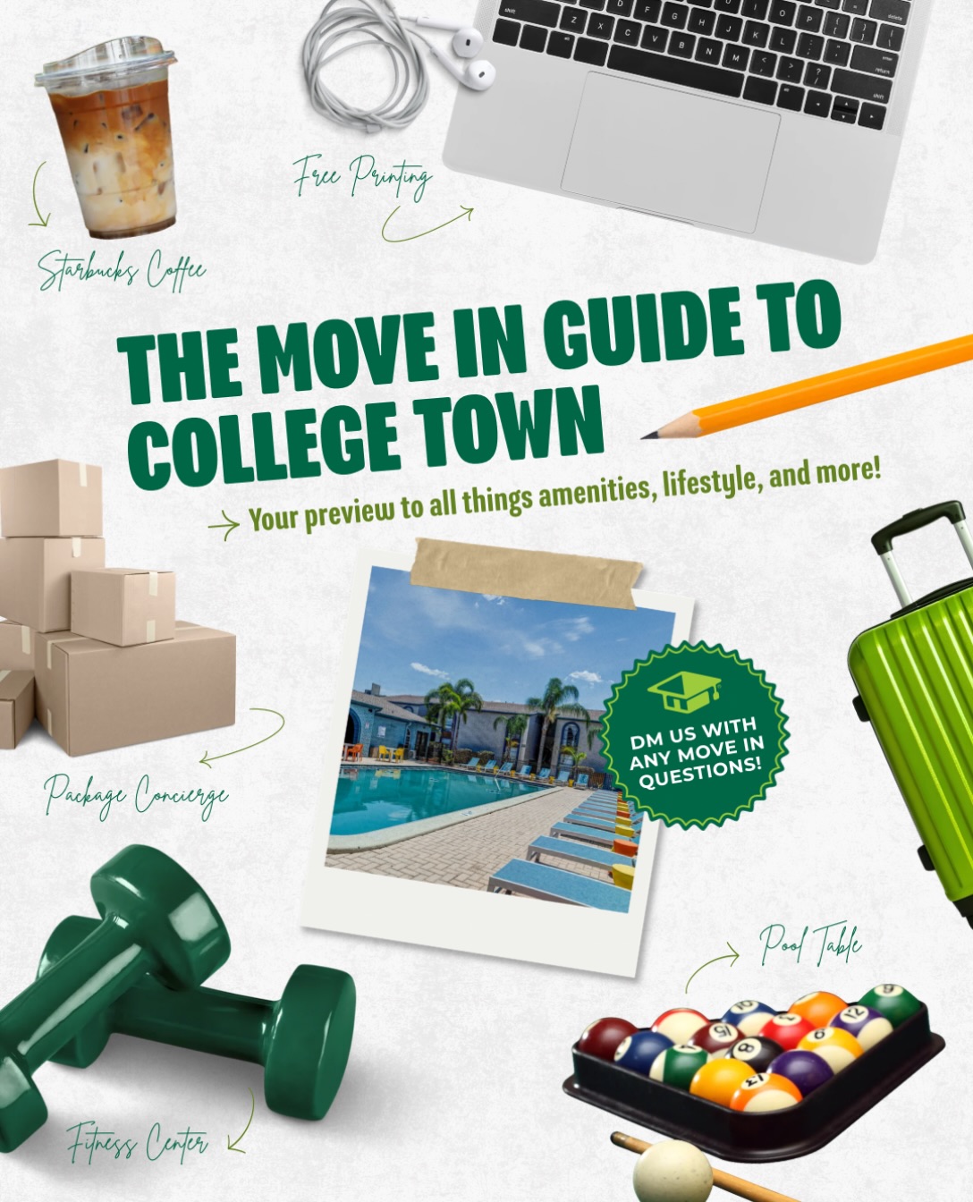 Off-campus life should be a breeze, and we’re here to make sure it is! Check out this preview to some of the top-tier amenities waiting for you at College Town✨🤩🫶🏼
Got questions about move in? Send us a DM today!
Your College Town Communities staff is always ready to help. 🤍
#CollegeTownCommunities #LiveWithin