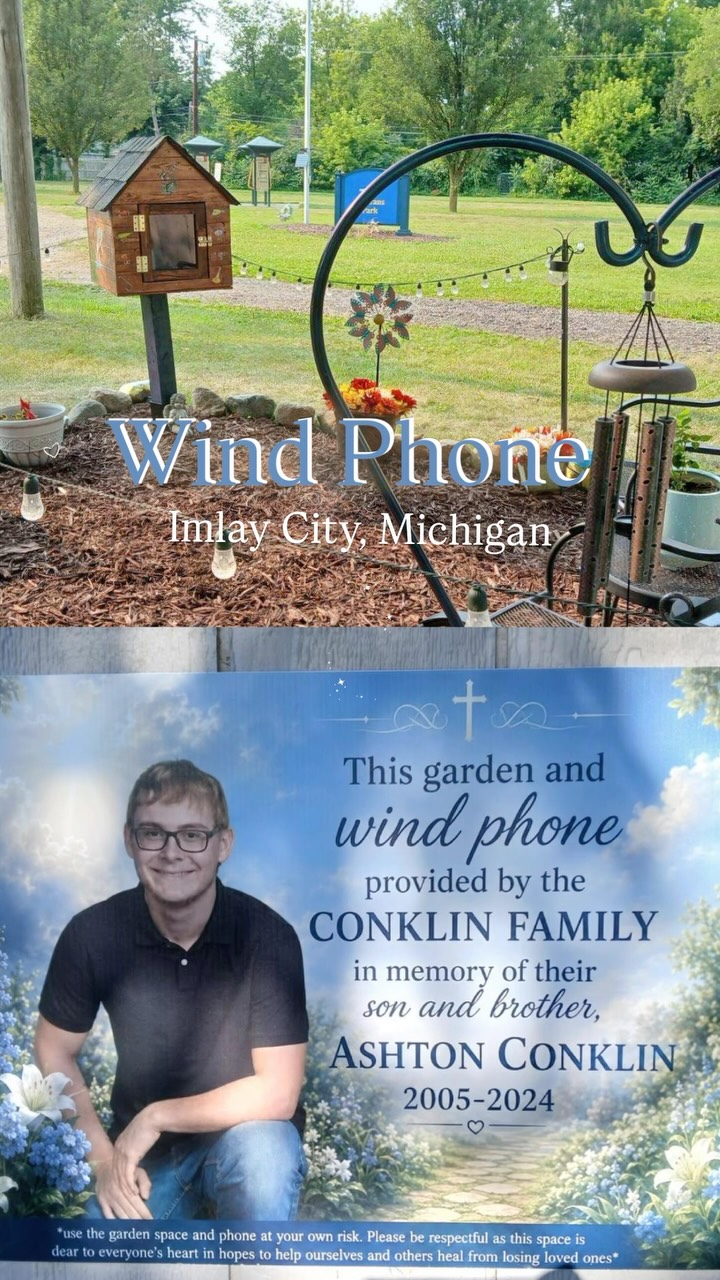 This gorgeous Wind Phone in loving memory of Ashton Conklin is placed in Imlay City, Michigan. If you are nearby, it’s a beautiful spot to send your words on the wind! @mywindphone
#mywindphone #windphone #telephoneofthewind #windphonenearme #windphonelocations