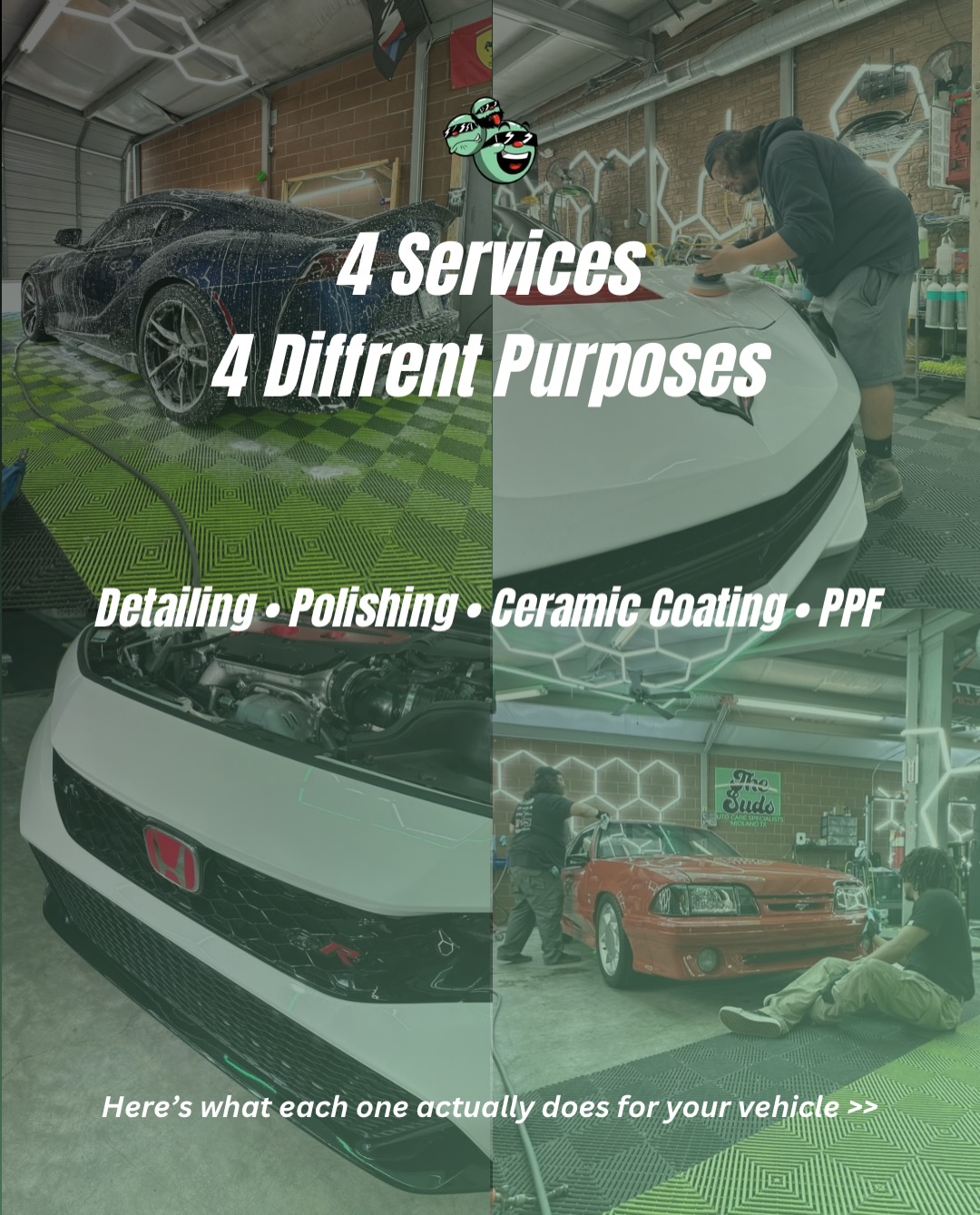 Most people know they want to take care of their vehicle…
.
But knowing which service they actually need is where things get confusing. Detailing polishing, ceramic coating and PPF are often grouped together, but they each solve a completely different problem. Here’s the easiest way to think about it! 👇🏽
.
Detailing is the foundation, removing the dirt, grime, and other factors contaminating your vehicle from everyday driving. A good detail can make a huge difference in how your vehicle looks. They won’t remove scratches or protect your vehicle. This is where our other services come in! 🧼
.
Every notice swirl marks in direct sunlight? Water spots that don’t wash off? Or paint that just doesn’t have the same death in gloss as it used to? That’s where our paint correction services come in. Rather than simply cleaning the paint, polishing polishing works, by removing or reducing imperfections and restore clarity, depth, and gloss. Once the paint is in good condition. The next question is usually how do we keep it that way? ✨
.
Ceramic coatings are a durable layer of protection over the finish. It helps protect against UV exposure, environmental contamination while also providing the paint hydrophobic properties that make your vehicle significantly easier to maintain. BUT there’s one misconception we hear all the time: ceramic coatings do not stop rocks, for that you need physical protection! 💎
.
Paint protection film is a transparent film installed over the paint, detect the abuses instead of the vehicle rock chips, road debris, bug impacts, light scratches, every day highway wear. that’s why PPF is commonly installed on high impact areas like the bumper hood, fenders and mirrors or over the entire vehicle for maximum coverage! 🛡️
.
Each service is designed to do a different job. When combined correctly you can clean, restore, protect and preserve your vehicle, instead of waiting until the damage has already happened. Not sure what your vehicle actually needs. Send us a message and let’s book your next quote appointment today! 🤝