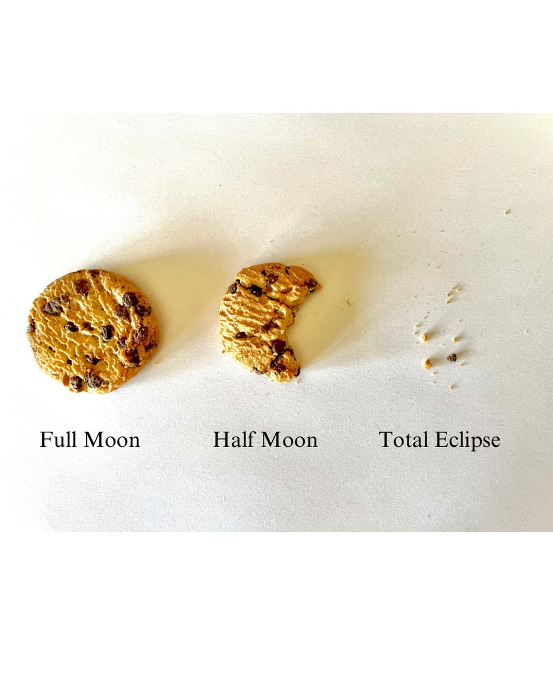 Full moon. Half moon. Total eclipse... 🍪🌑
Tonight the real thing arrives: a partial solar eclipse over the Chilterns, ~91% of the Sun tucked away, deepest around 7:12pm. 🌒 Have your colanders and white paper ready, if like me you don’t have the fancy glasses!
Step outside, let the light go soft, and breathe.
Other cookies available. Enjoy 🍪🌒