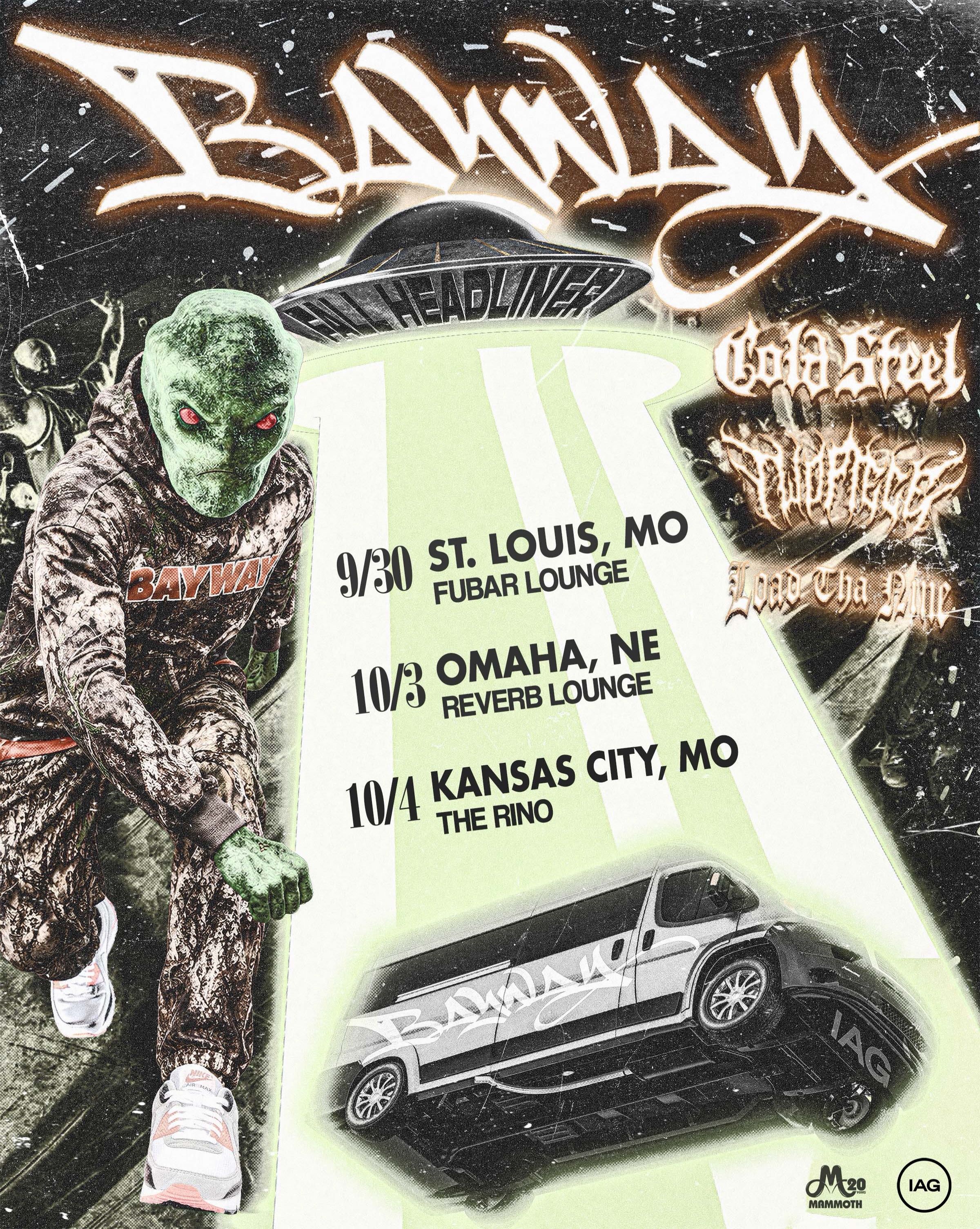 Just Announced: @baywaynj comes to the Midwest!
September 30 @fubar_lounge_stl
October 3 @reverb_lounge
October 4 @therinokc
Tickets are on sale Friday at 10am.