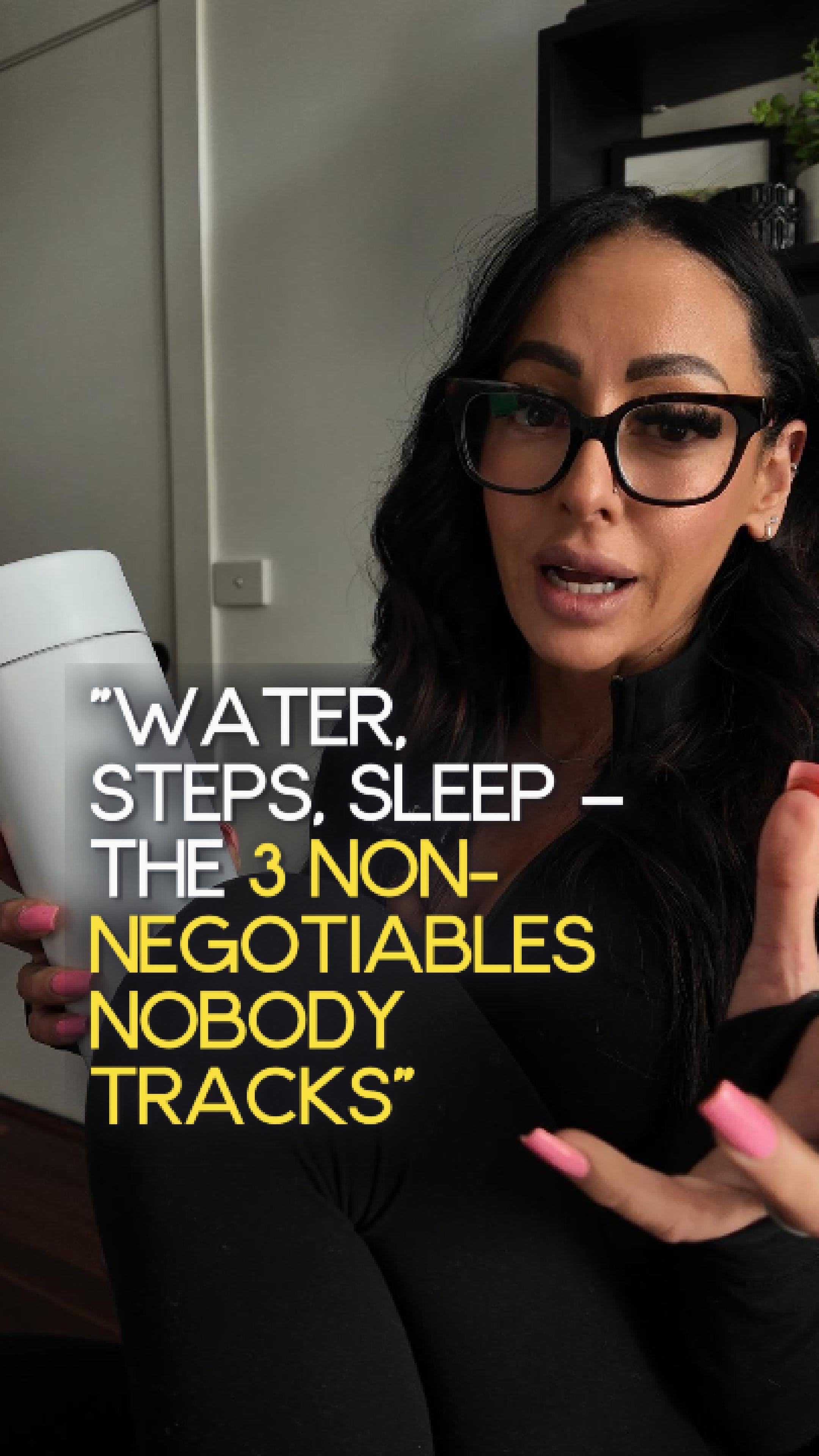 You can hit your macros perfectly and still not see results. Water: dehydration reads as fatigue and hunger. Steps: your biggest daily calorie burn isn't the gym session, it's the other 15 hours you're awake. Sleep: under 7 hours and your hunger hormones work against you — you're fighting your own biology. Macros get you 80% there. These 3 non-negotiables are the other 20%. Comment LIFESTYLE and I'll send you my simple daily targets for all three.