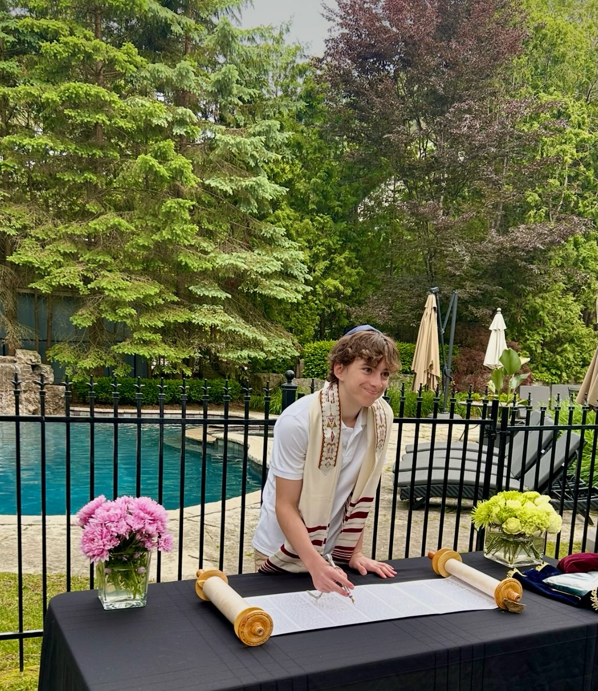 Summer bar mitzvah at home #barmitzvah #backyard #family #celebrate #jewish