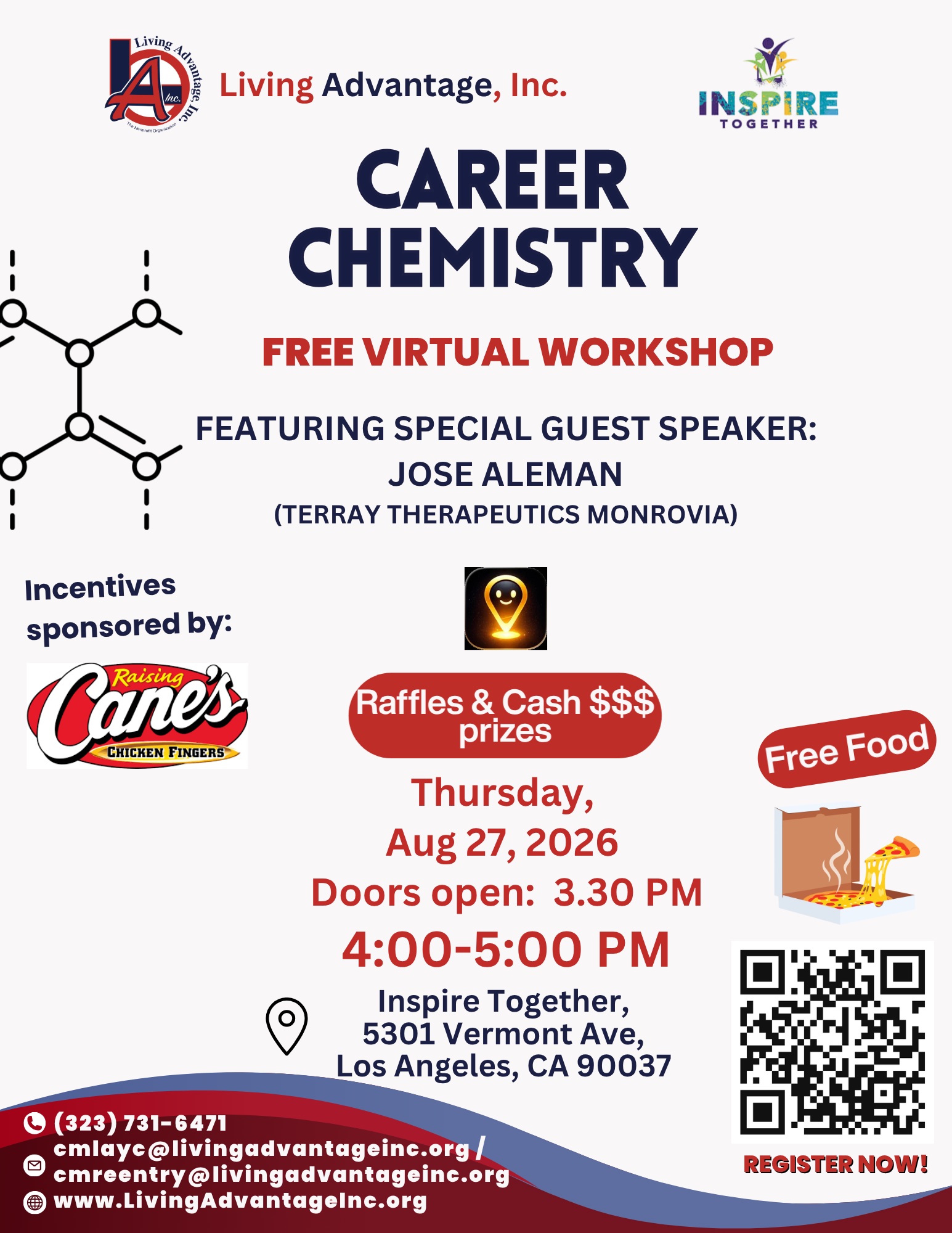 Join LA, Inc. for our next workshop on 08.27.26 at Inspire Together, featuring a special guest speaker in the science field!
We will explore career paths, learn how science connects to real jobs, and discover how our skills and interests can shape our future.
There will be free food, cash prizes, and real career inspiration - so don’t miss it!
📍 Inspire Together
📅 08.27.26
🔗 Link to register in bio