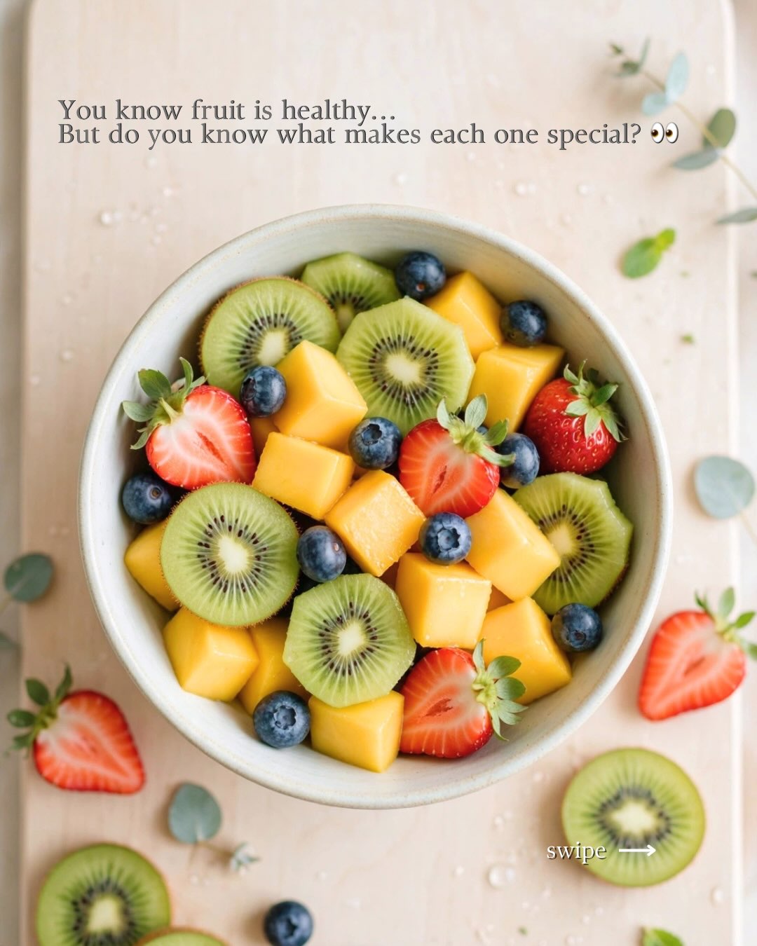 🍓 You might be eating fruit every day… without knowing what it’s actually doing for your body. 👀
We often reduce fruit to one thing:
“It has sugar.”
But that’s a very incomplete way of looking at it.
A whole fruit is also water, fibre, vitamins, minerals and a huge variety of naturally occurring plant compounds — and different fruits bring different ones to the table. 🌿
For example…
🥝 KIWI → contains actinidin, an enzyme that helps break down proteins and has been studied for its role in digestive and bowel health.
🫐 BERRIES → rich in anthocyanins, the pigments behind their beautiful colours, which have been studied for their cardiovascular benefits.
🥭 MANGO → provides vitamin C, fibre and carotenoids — plant pigments involved in antioxidant activity.
🩷 DRAGON FRUIT → contains fibre and oligosaccharides that can interact with your gut microbiome.
❤️ POMEGRANATE → naturally rich in polyphenols that have been extensively studied for their antioxidant and cardiovascular effects.
And this is exactly why I don’t believe in obsessing over “the healthiest fruit.”
There isn’t one. 🍓
Your body benefits from variety.
The more colours, textures and types of plants you regularly eat, the wider the range of nutrients and plant compounds you’re giving your body.
🌈 Eat the rainbow. Not because it’s trendy — but because plants are complex.
And please don’t let the fear of “fruit sugar” make you afraid of a whole fruit. 🤍
Save this post for your next grocery trip 🛒✅
…and send it to someone who still thinks fruit is “just sugar.” 👀
✅ Follow me for more simple, evidence-informed holistic health tips that help you understand what your body is actually asking for.
With love,
@dame.naturopathe 🌿
#Naturopath #FruitBenefits #HolisticNutrition #HealthyEating