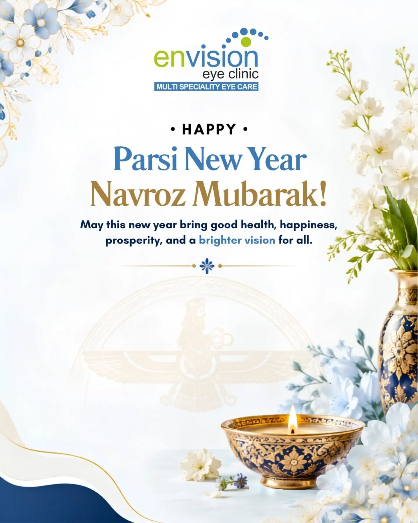 ๐ช Navroz Mubarak!
May the Parsi New Year bring good health, happiness, prosperity, and a brighter vision for everyone.
(navroz mubarak, parsi new year, good health, happiness, prosperity, eye health)
#NavrozMubarak #ParsiNewYear #EyeHealth #EnvisionEyeClinic #Pune