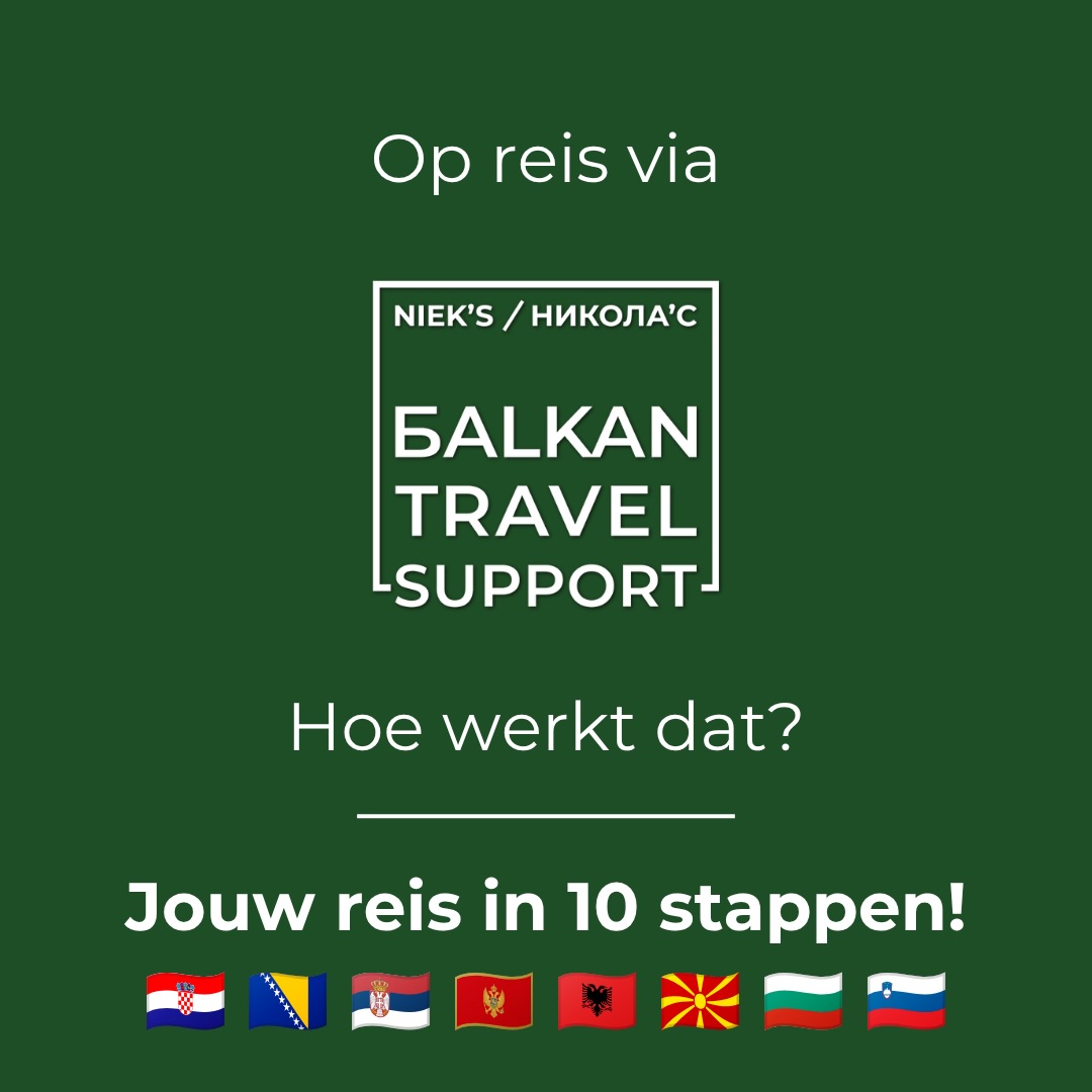 Jouw reis in 10 stappen ☝🏻 Van onze eerste kennismaking tot een geslaagde Balkan-reis in 10 eenvoudige stappen ✅
LET OP: We spreken de datum voor het aanleveren van jouw reisplan samen tijdens de intake af. De reguliere 7 werkdagen (zie stap 4) zijn soms niet haalbaar, en ook niet nodig als je reis bijv. in het najaar, of volgend jaar plaats vindt. Deze aanpassing wordt doorgevoerd i.v.m. bovengemiddeld veel interesse in mijn dienstverlening, en het borgen van uitstekende kwaliteit van élke Balkan Travel Support-reis!