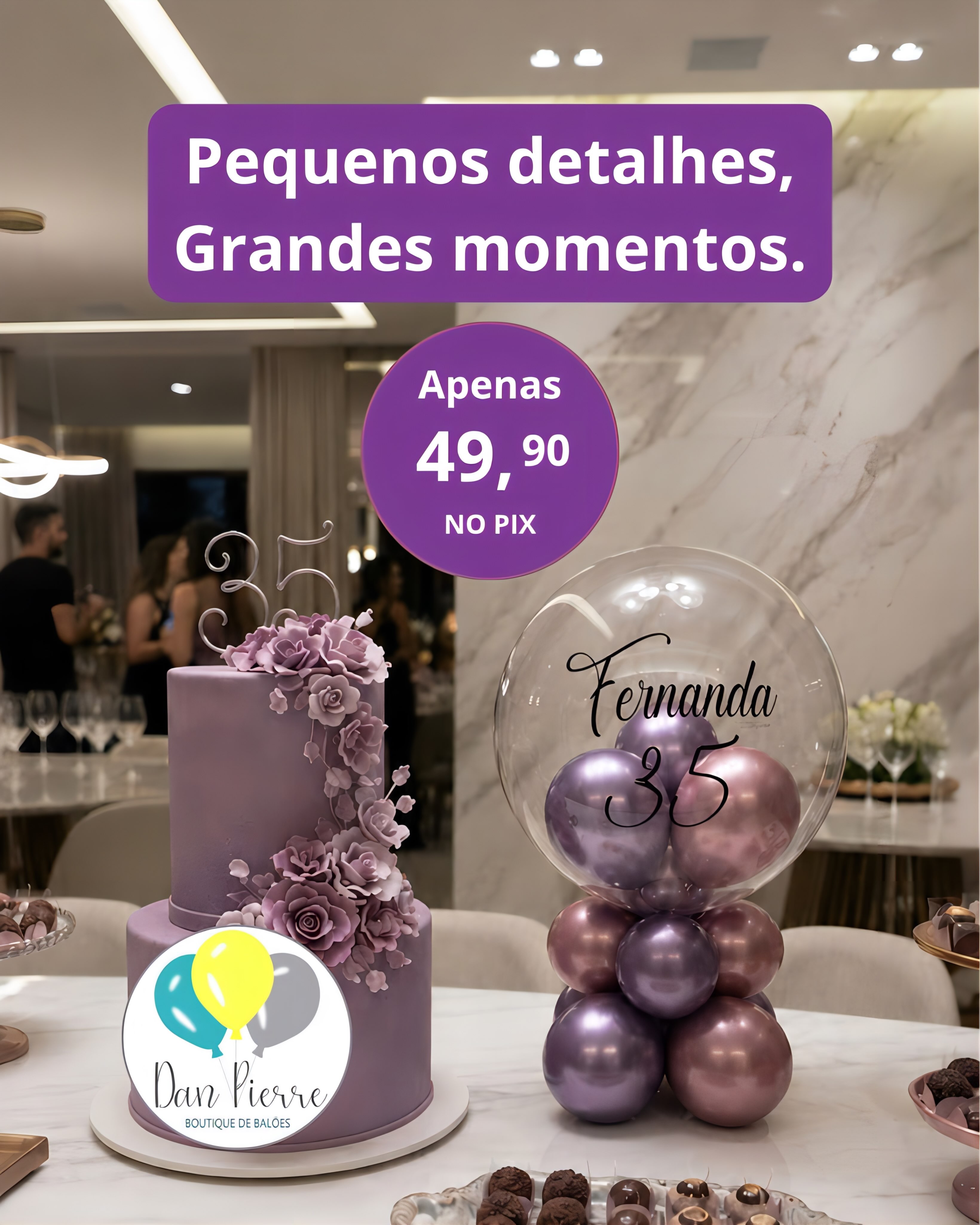 PROMO ESPECIAL!
Porque seu evento merece esse destaque!!! 🎉
Balão centro de mesa personalizado!
Por apenas R$ 49,90
Valor da unidade com pagamento em PIX no ato do pedido.
Oferta válida por tempo limitado, sujeita a alteração sem prévio aviso.
👉🏻 Peça agora pelo nosso WhatsApp!!!
📍 Rua Brasílio Itiberê, 3723 — Água Verde
☎️ (41) 3085-2236
📱 WhatsApp: (41) 99655-9217
#cenografiacombaloes #baloespersonalizados #decoracaocriativa #eventoscuritiba #baloescuritiba