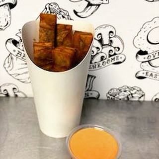 BBAD"s Potato Páve, now served as a side with our homemade Chipotle Aioli. You've had them in our Burritos, now you can get that Crunch on the side.