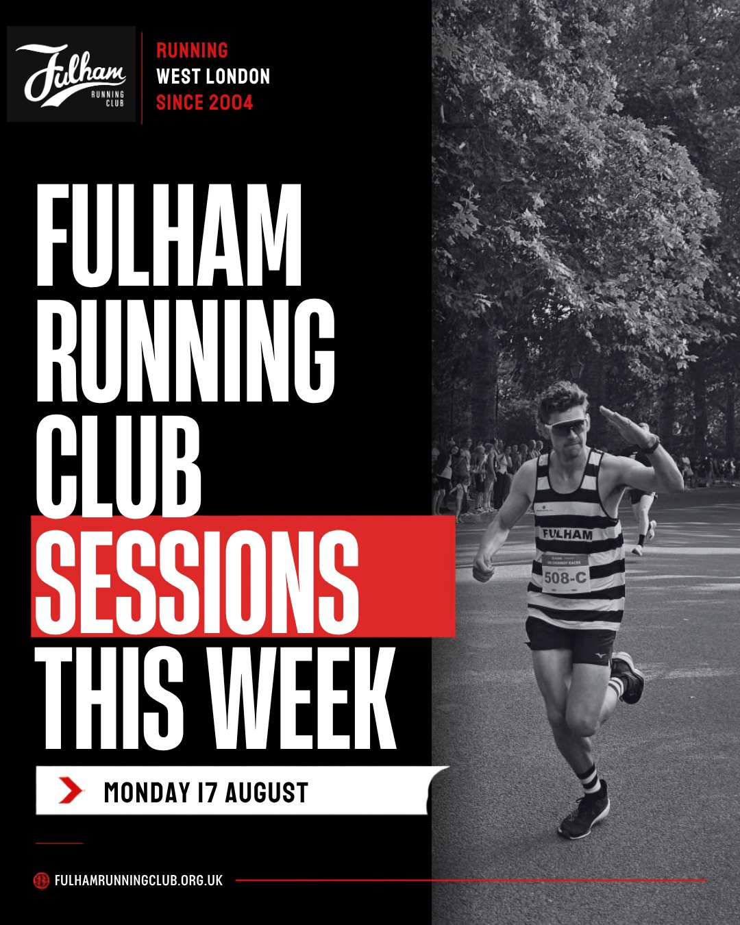 Check out the sessions taking place this week with Fulham Running Club, including our monthly social at The Pear Tree Hammersmith !
#runningclub #frc #weeklysessions #runlondon #run