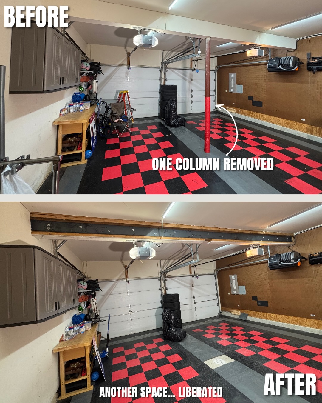 Wouldn’t you want to park in the garage you paid for? 👀
That column that is taking up valuable space and making it harder to actually use the garage the way it was intended… we can remove it.
With the proper structural reinforcement, one column gone means more room to park, move around, and actually use your garage.
Swipe to the last slide… you’ll see exactly what happens when a car meets a column. 😬
Your space. Your garage. Make the most of it.
Call the experts today.
#lallygone #columnremoval #garagerenovation #homerenovation #njhomes