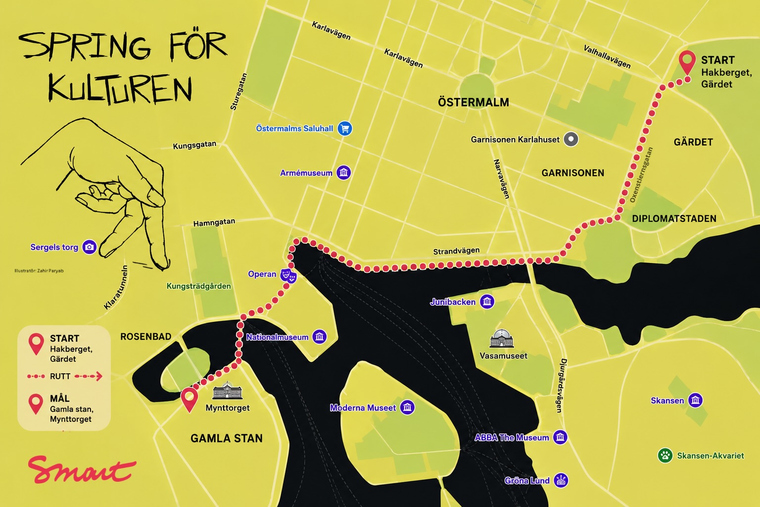 Är ni lika taggade som vi är!?
Från Gärdet till Gamla stan tar vi oss igenom Stockholms stadskärna för att uppmärksamma kulturen tillsammans 💛
Efter att ha sprungit eller gått våra tappra 3km avslutas kulturloppet med scenframträdanden på Mynttorget!
Helt öppet och gratis deltagande för allt och alla!
Kom ihåg att skriva till oss på: kontakt@smartcoop.se för frågor eller vid större gruppanmälningar!
Om du vill anmäla dig finns länk i bio.
Ta på skorna - nu firar vi 🫶
#stockholm #kultur #scen #lopp