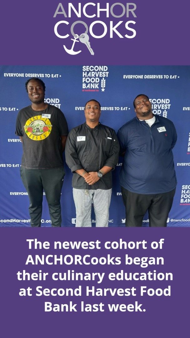 ANCHOR is happy to partner with Second Harvest @nwncfoodbank for the culinary training of our newest ANCHORCooks cohort. The training will equip participants for careers in food service. The team at ANCHOR looks forward to tasting the fruits of their labor.