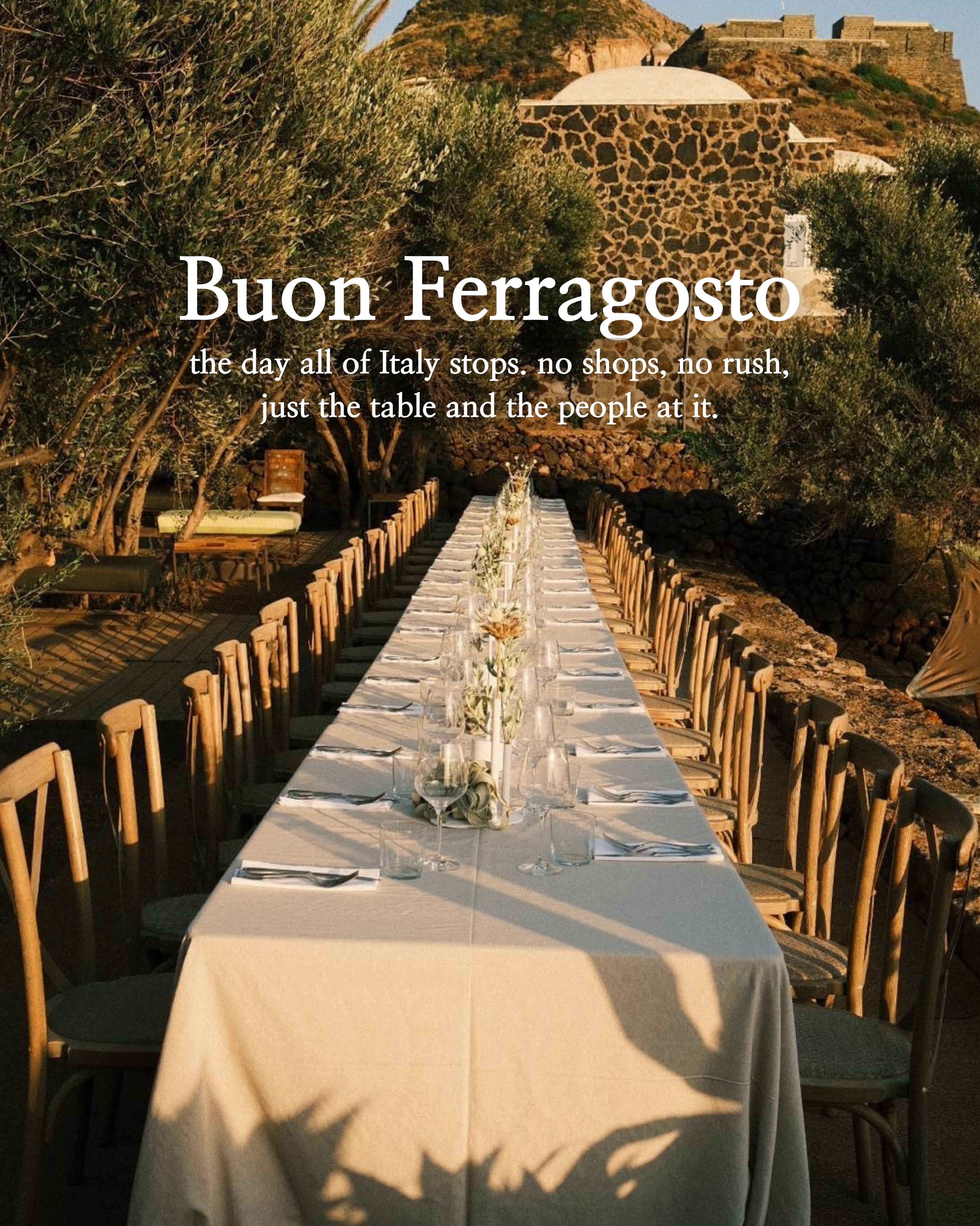 There are days for rushing. Ferragosto isn’t one of them.
Today is for staying a little longer, pouring another glass and letting a good plate of pasta take its time. 🇮🇹
Buon Ferragosto from us. 🍝☀️
Incredible photos by @noemiesc 📸