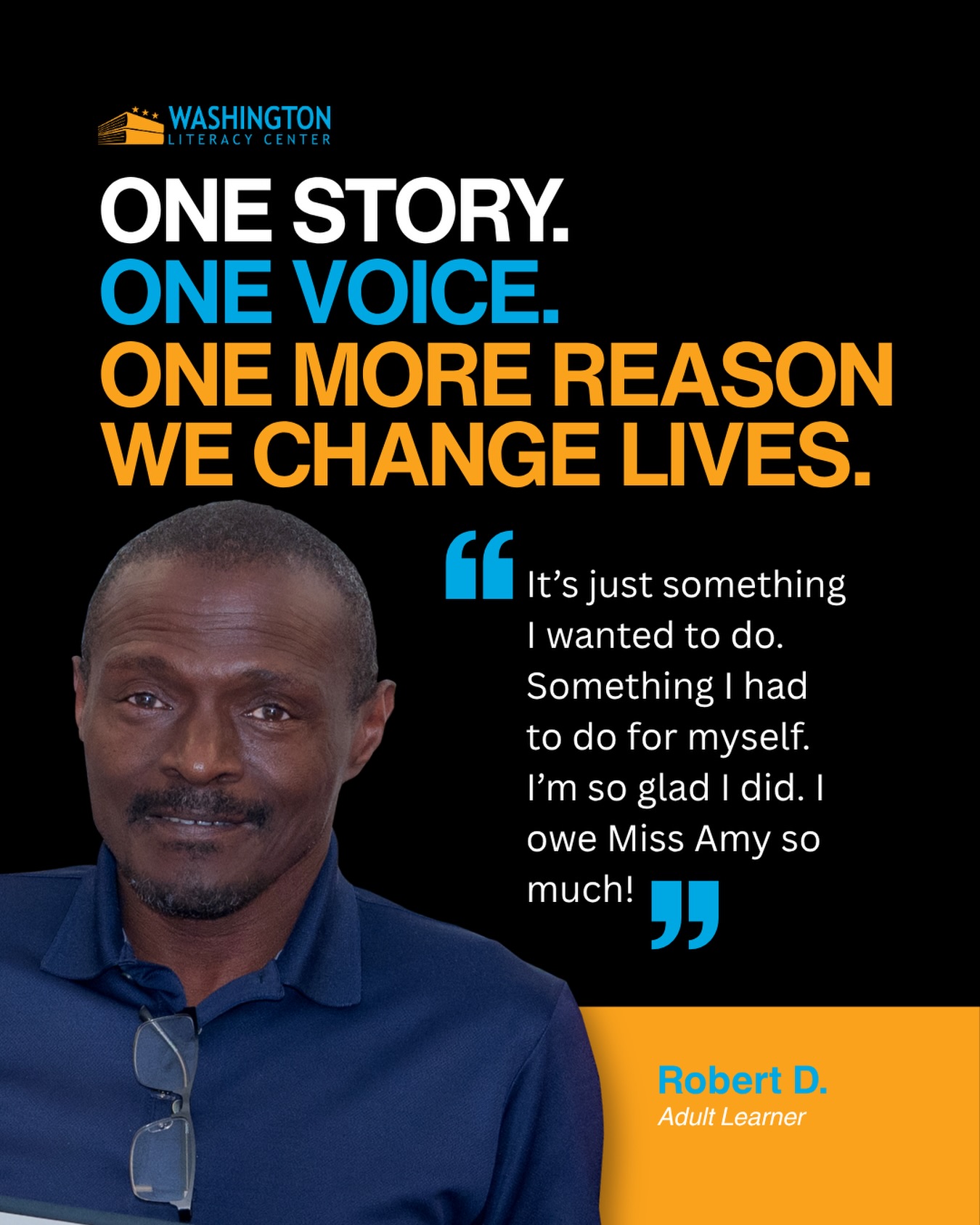 Robert D. chose to invest in himself—and he’s so glad he did. His story is a powerful reminder that adult literacy is about more than reading and writing. It’s about confidence. Independence. Opportunity. And having the skills to reach goals that once felt out of reach.
If you or someone you know wants to improve reading, writing, English language, or workforce skills, taking that first step can open new doors. Start today: ask about adult literacy classes, share this story with someone who needs encouragement, or help create more opportunities by donating to the Washington Literacy Center.
One story. One voice. One more reason to change a life. 📚💙 #AdultLiteracy #AdultEducation #LiteracyForAll #WashLit #AdultLearner