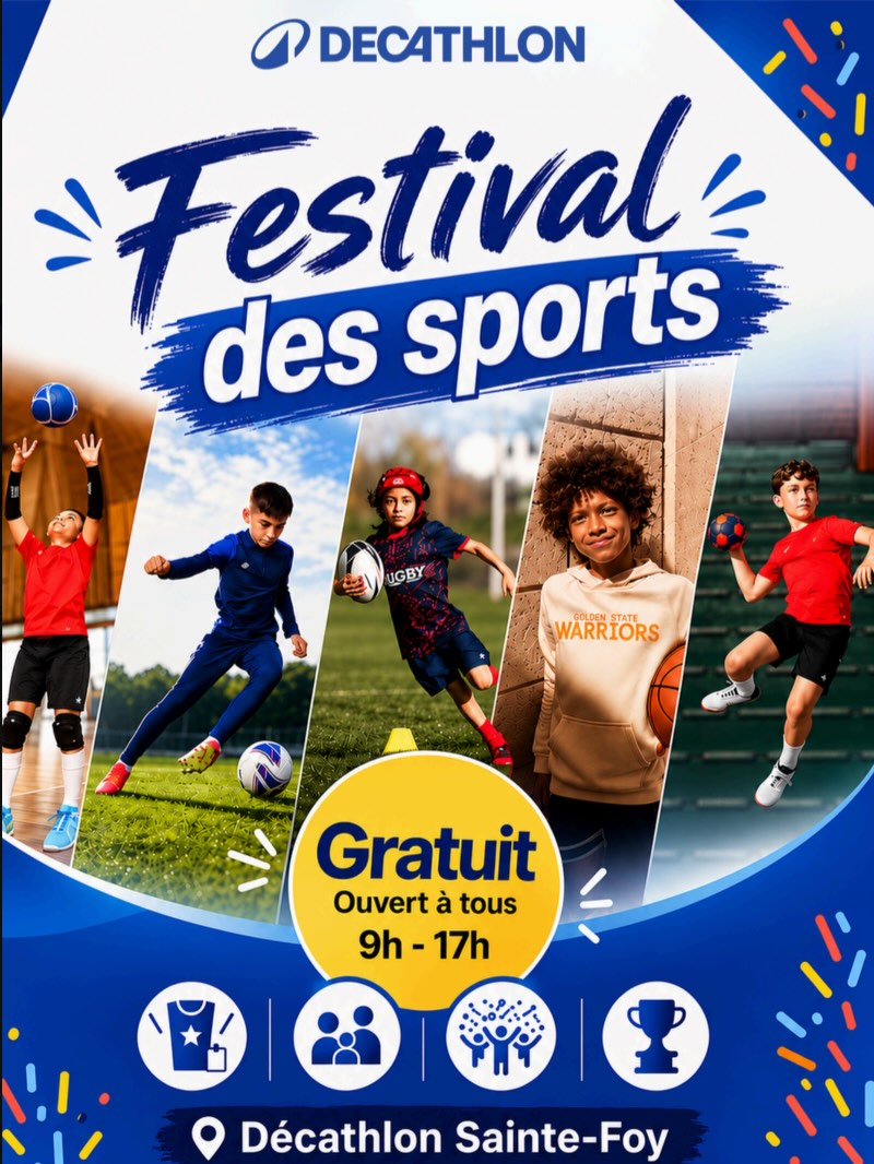 ✨ VENEZ BOUGER AVEC L’ADC À LA JOURNÉE FAMILIALE DES SPORTS ! ✨
Le 29 août prochain entre 9h et 11h30, l’Académie de danse de la Capitale sera présente à la Journée familiale des sports du Décathlon Sainte-Foy ! 🏃♀️
Notre équipe sera sur place pour faire bouger petits et grands avec des ateliers de danse accessibles à tous ! 🔥
Au programme :
Ateliers de danse :
⏰ 9h30 à 10h00
⏰ 10h30 à 11h00
Prestations de Raw Mode & Senoritas :
⏰ 10h00
⏰ 11h00
Notre équipe sera également sur place pour répondre à toutes vos questions, vous faire découvrir nos cours et vous accompagner pour les inscriptions de votre enfant ou pour vous-même ! ❤️
Venez nous rencontrer, essayer la danse et découvrir tout ce que l’ADC a à offrir ! ✨
#ADCFAMILY