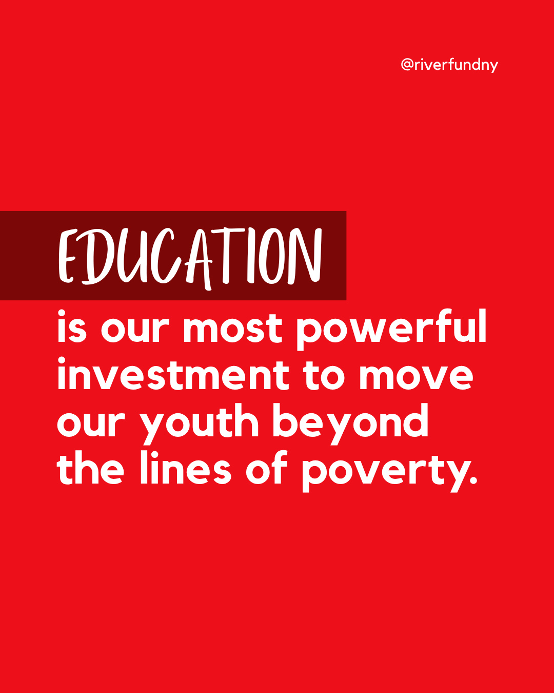 Education is the way forward!
Next Saturday, August 22, we will come together to embrace the students in our community.
To help make a difference, visit river.fund/donate