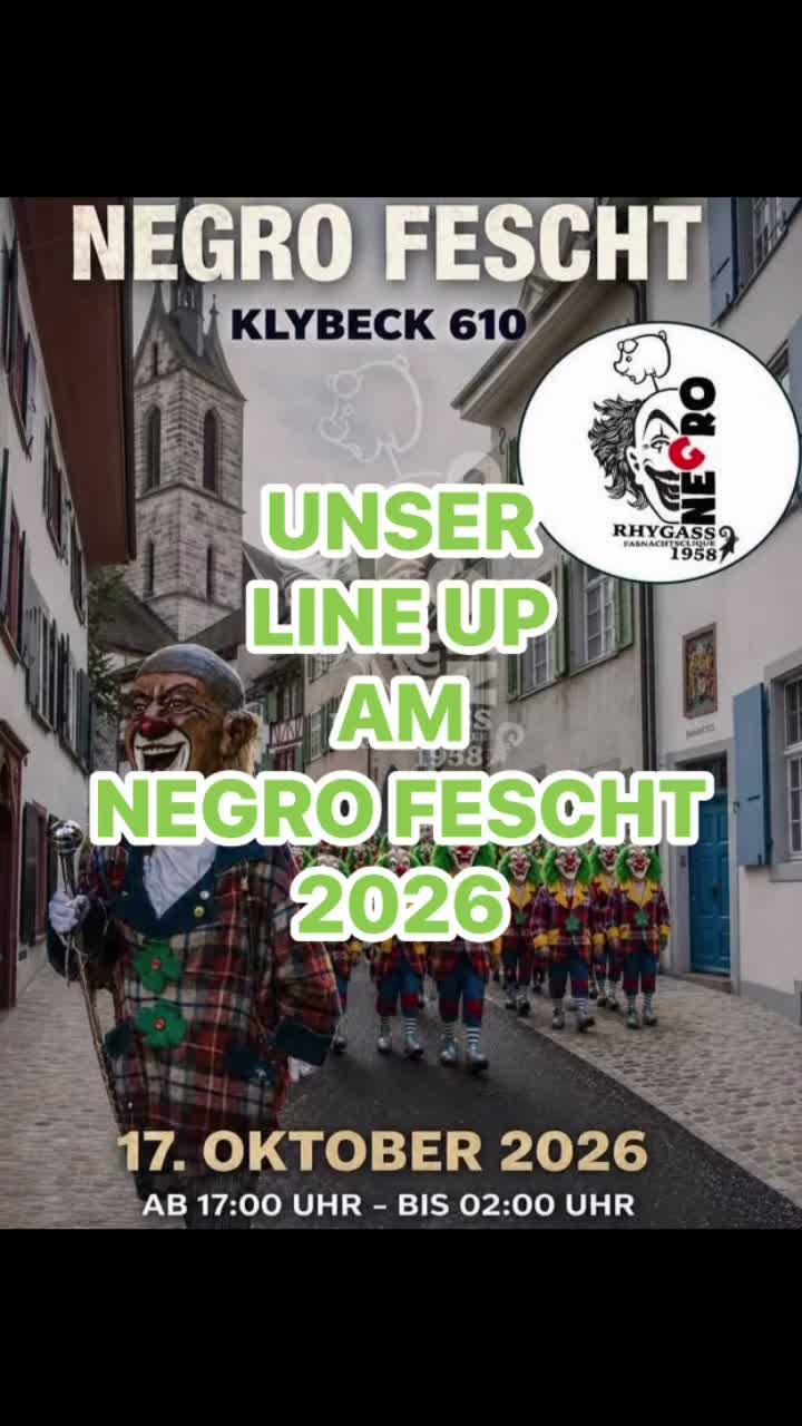 UNSER LINE UP AM Neus Negro Fescht
Lälli Clique Guggemusig Furzgugge Rynach Guggenmusik KanniBâle Basler Trommelakademie @Glori_moore1970
Guggemuusig Räpplischpalter
#NegroRhygass #NR58 #silberfiessli #glaibasel #fasnacht #guggemusig #fest #negrofescht #feiern